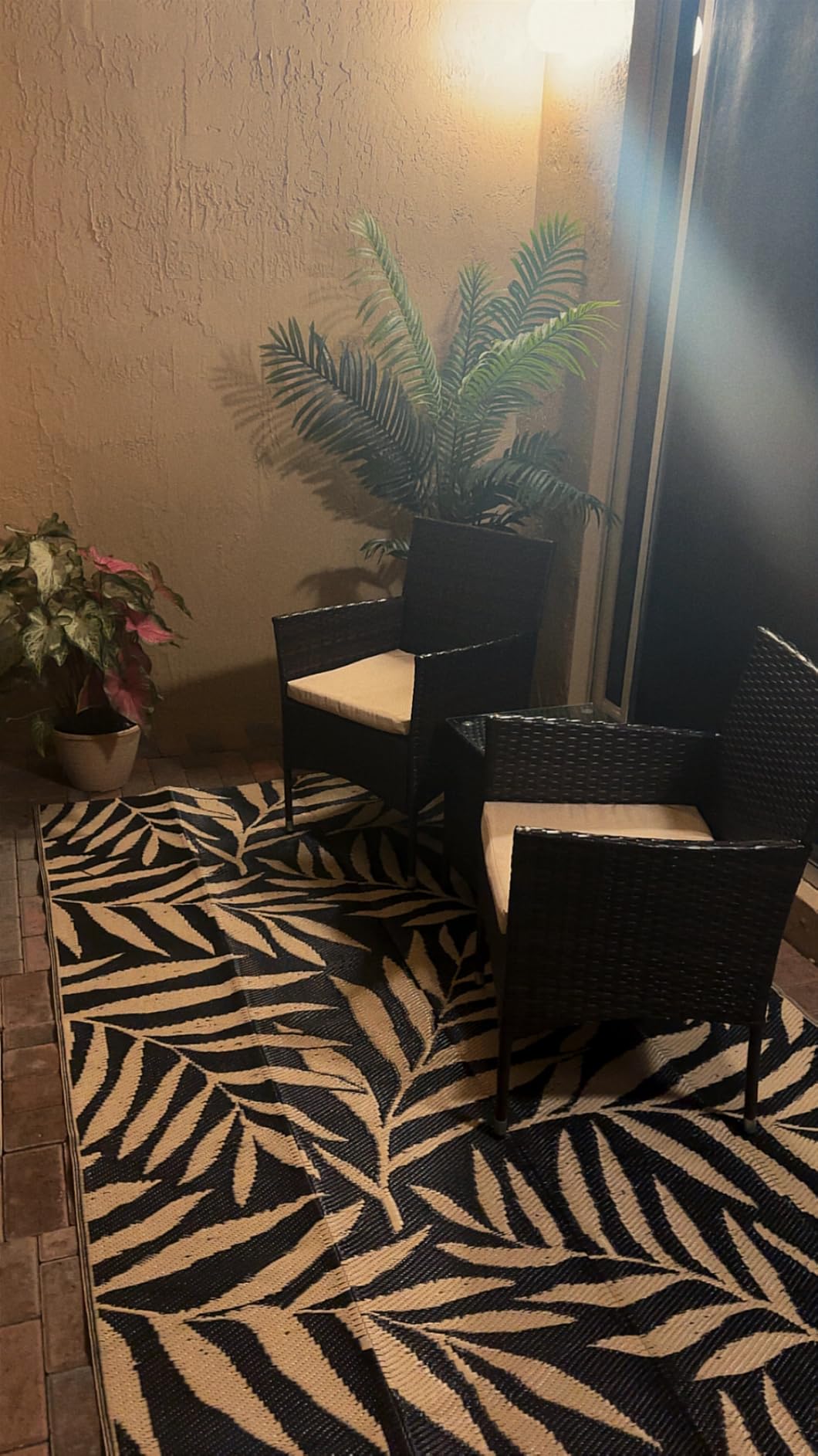 Devoko 3 Piece Patio Furniture Set Outdoor Wicker Conversation (Brown) | PE Rattan Patio Porch Table and Chairs Set of 2 for Balcony Garden and Yard customer photo 1