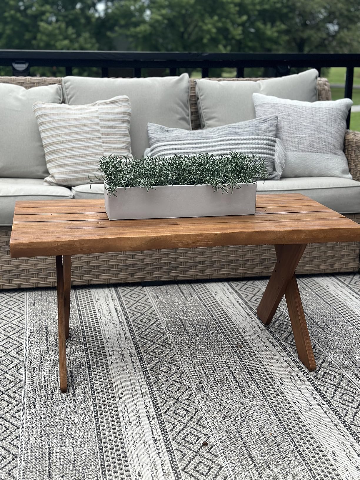 Christopher Knight Home Irene Outdoor Acacia Wood Coffee Table, Sandblast Teak Finish customer photo 2