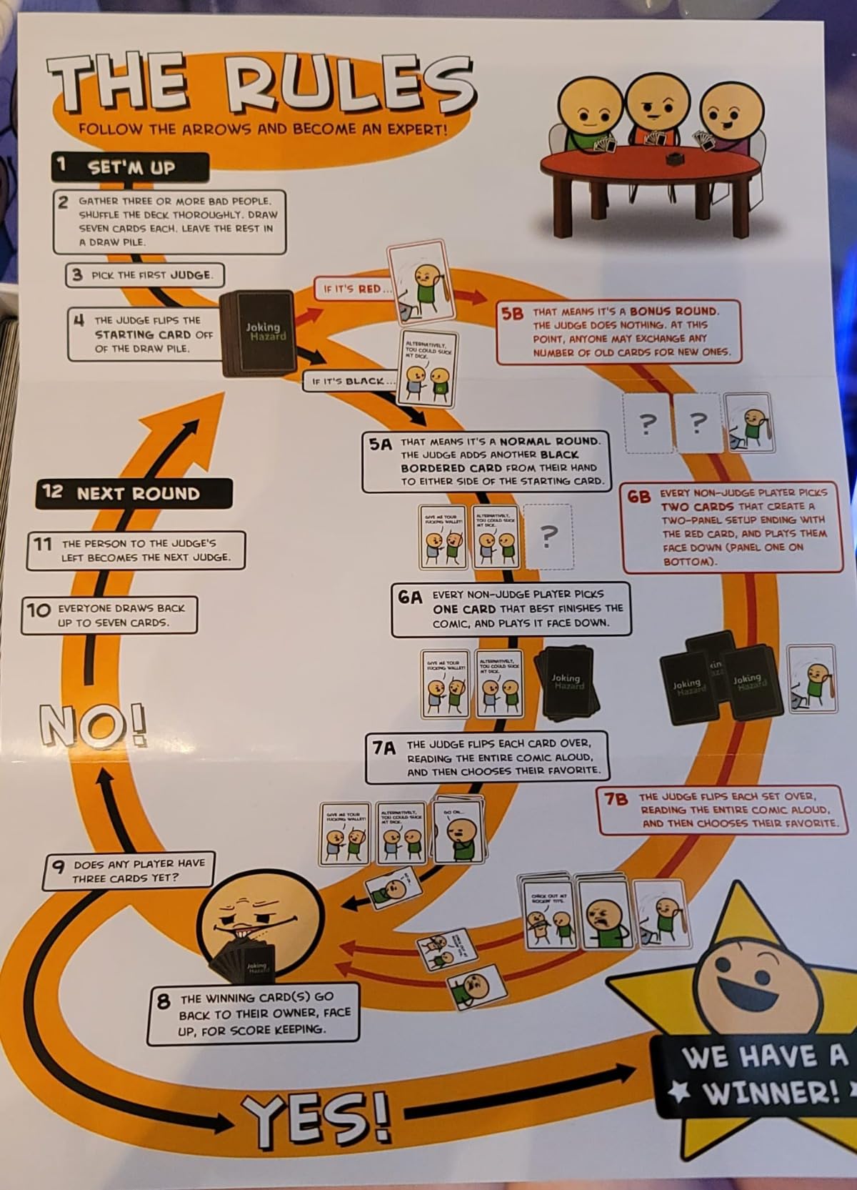 Joking Hazard by Cyanide & Happiness - 360+ Funny & Inappropriate Comic Cards, Hilarious Party Games | Includes Add-Your-Own-Words Cards customer photo 1