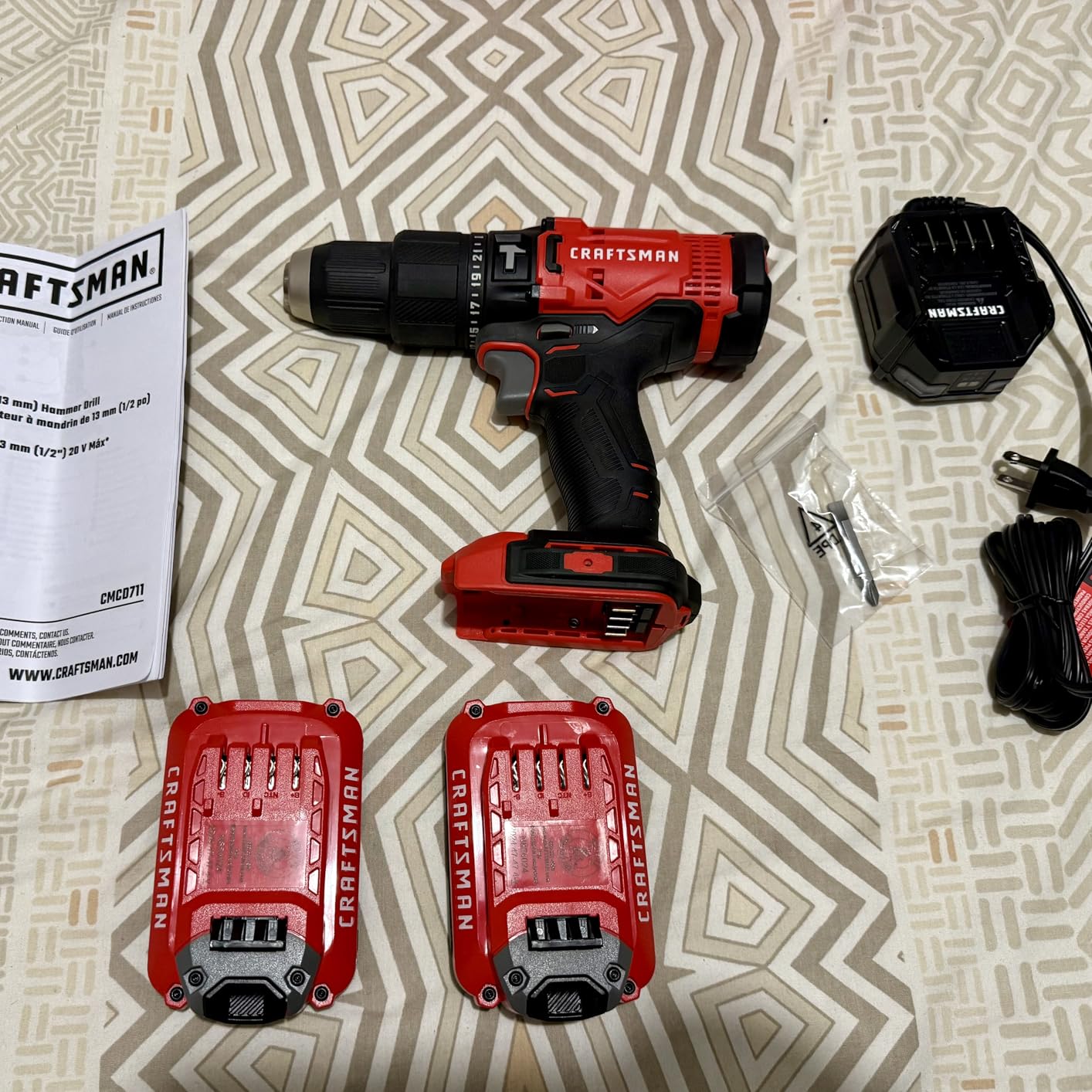CRAFTSMAN V20 Cordless Hammer Drill Kit, 1/2 inch, 2 Batteries and Charger Included (CMCD711C2) customer photo 2
