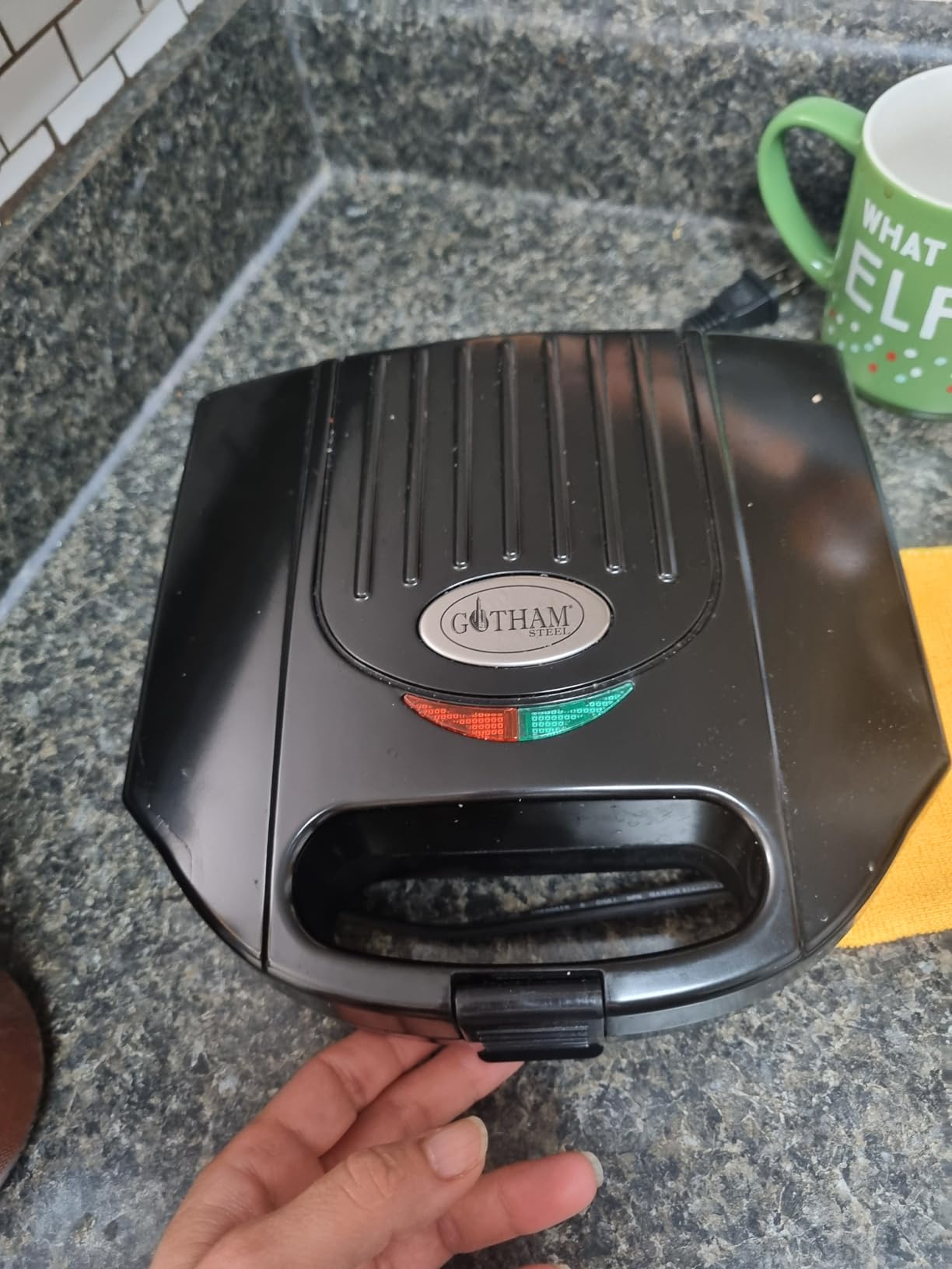 Nonstick Panini Press Sandwich Maker, 2in1 Breakfast Sandwich Maker Grill with Indicator Light, Easy Cut Edges customer photo 1