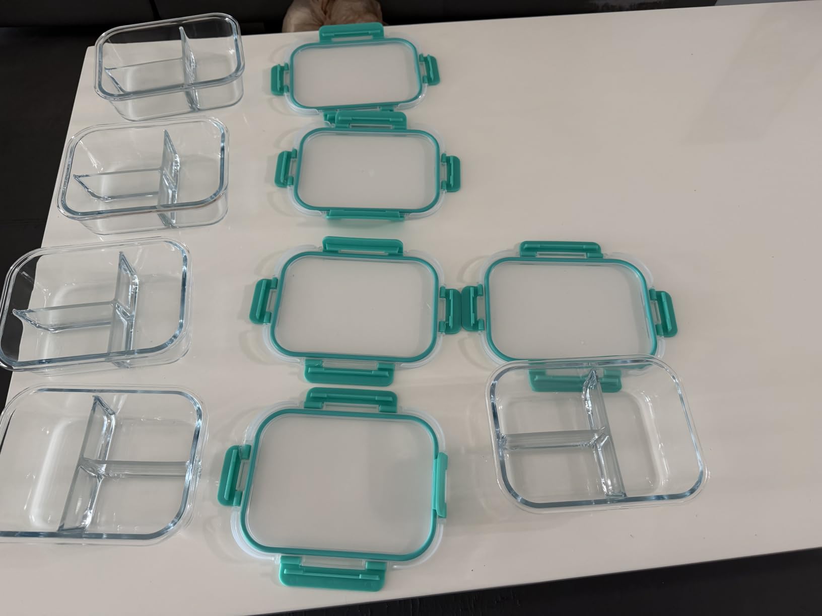 M MCIRCO [5-Pack, 36 oz] Glass Meal Prep Containers 3 Compartment with Lids, Glass Lunch Containers,Food Prep Lunch Box,Bento Box,Microwave, Oven, Freezer, Dishwasher (4.5 Cups) customer photo 2