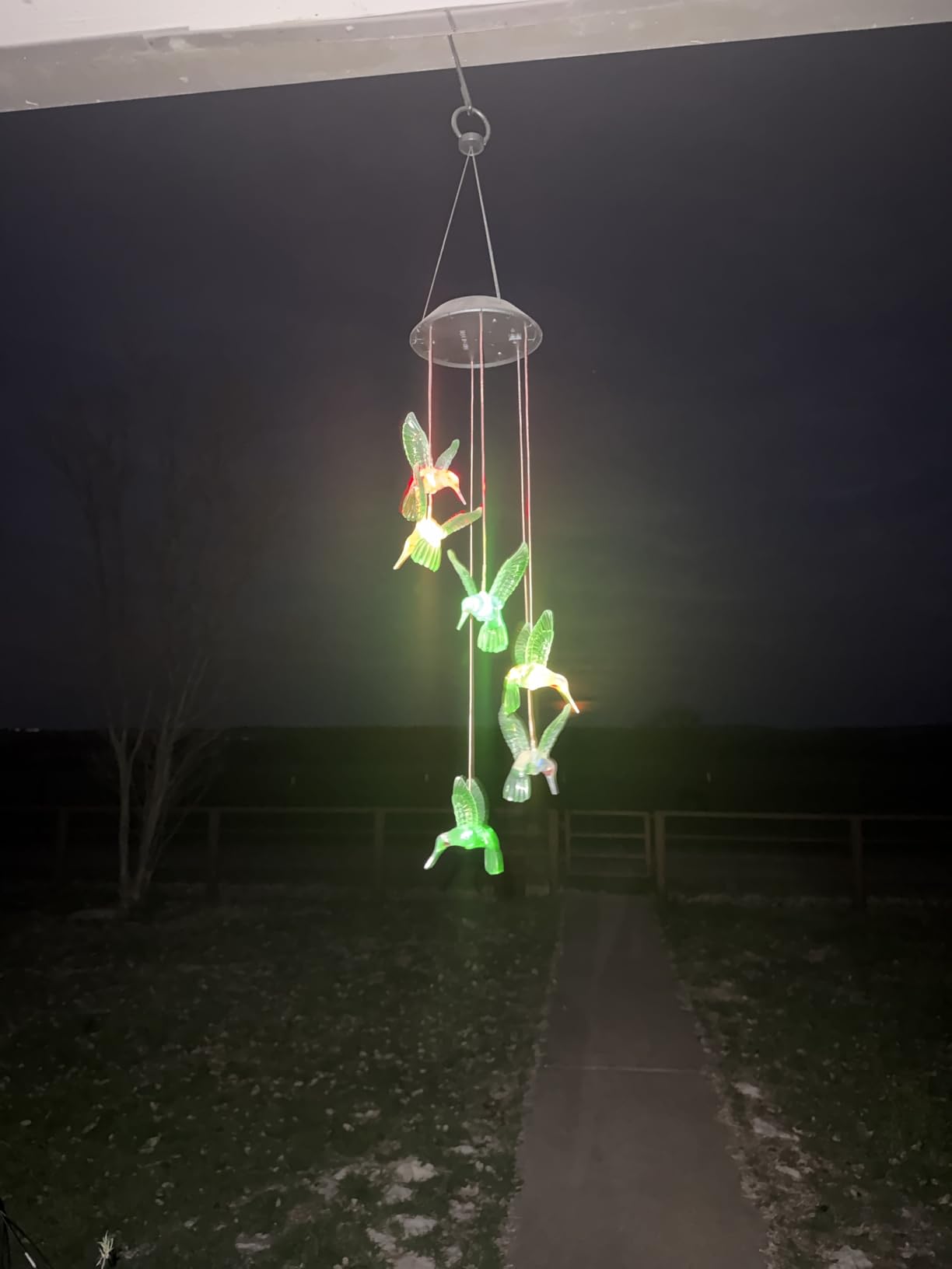 Wind Chime, Solar Hummingbird Wind Chimes Outdoor/Indoor, Birthday Gifts for Mom Grandma, Mother Outdoor Decor, Yard Decorations, Memorial Wind Chimes, Mom's Best Gifts customer photo 1