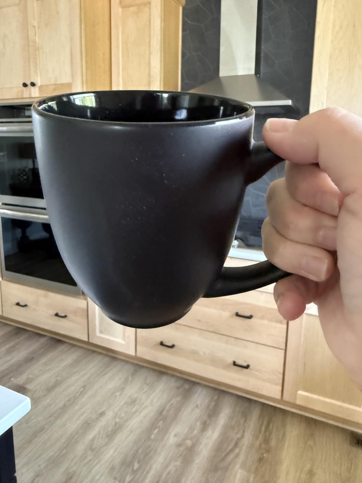 DOWAN Coffee Mugs, Black Coffee Mugs Set of 6, 16 oz Ceramic Coffee Cups with Large Handles for Men Women, Porcelain Big Mug for Tea Latte, Mug Gifts for Home Office Party customer photo 1