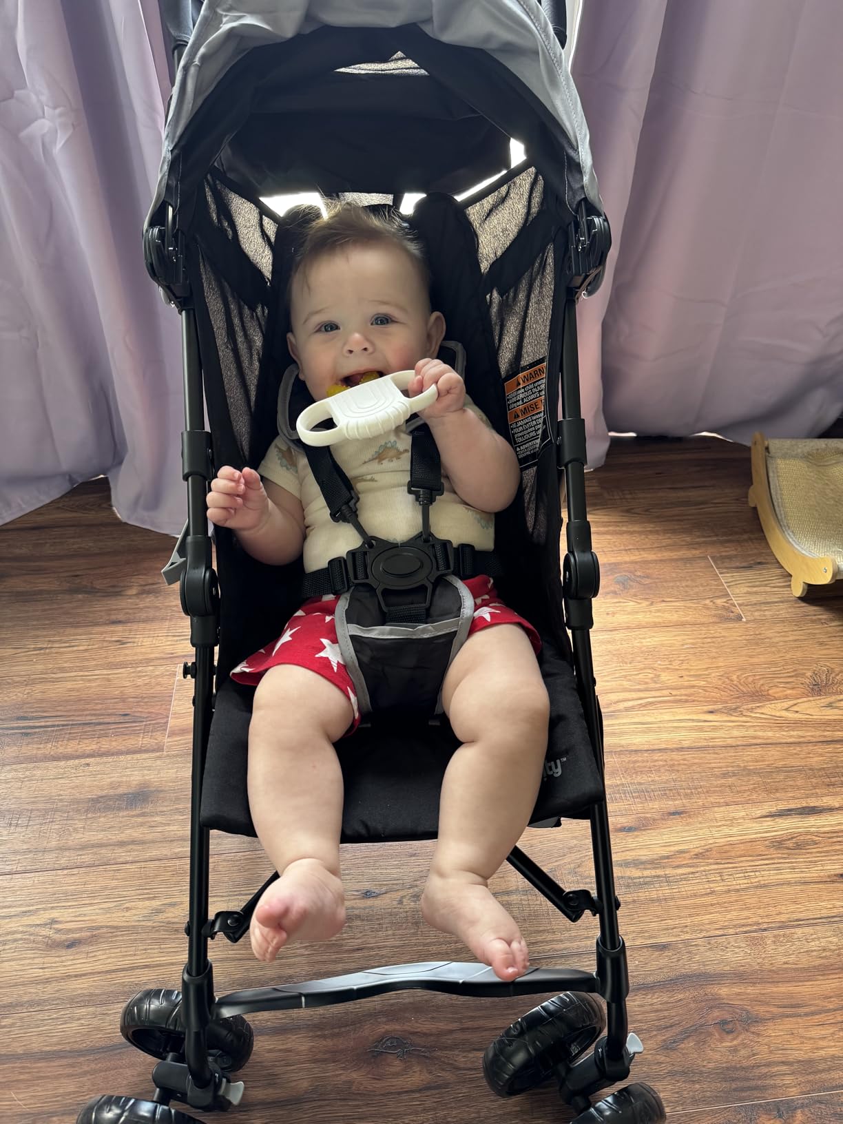 Ingenuity 3D Mini Convenience Stroller - Lightweight Stroller with Compact Fold, Multi-Position Recline, Canopy with Pop Out Sun Visor and More - Umbrella Stroller for Travel and More, Gray customer photo 2