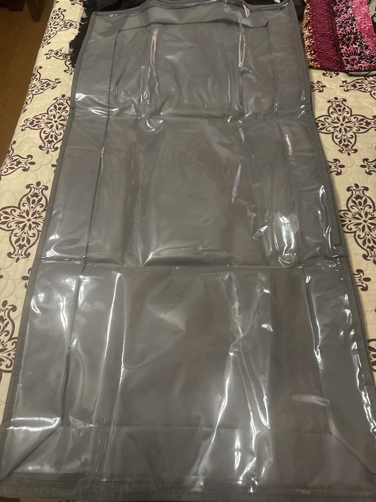 Onlyeasy Foldable Underbed Bags 2 Pack - Blankets Clothes Comforters Storage Bag Breathable Zippered Organizer with Clear Window and 4 Handles customer photo 2