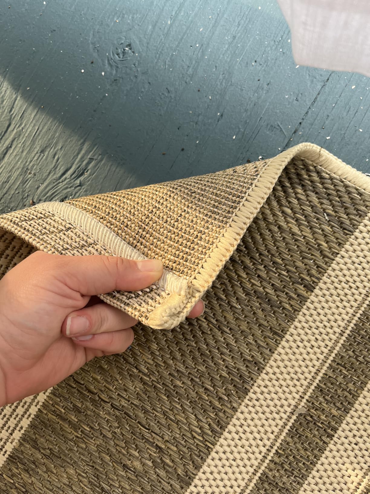 SAFAVIEH Courtyard Collection 8' x 10' Navy/Beige CY6062 Stripe Indoor/ Outside Waterproof Easy cleansingPatio Backyard Mudroom Area Mat customer photo 1
