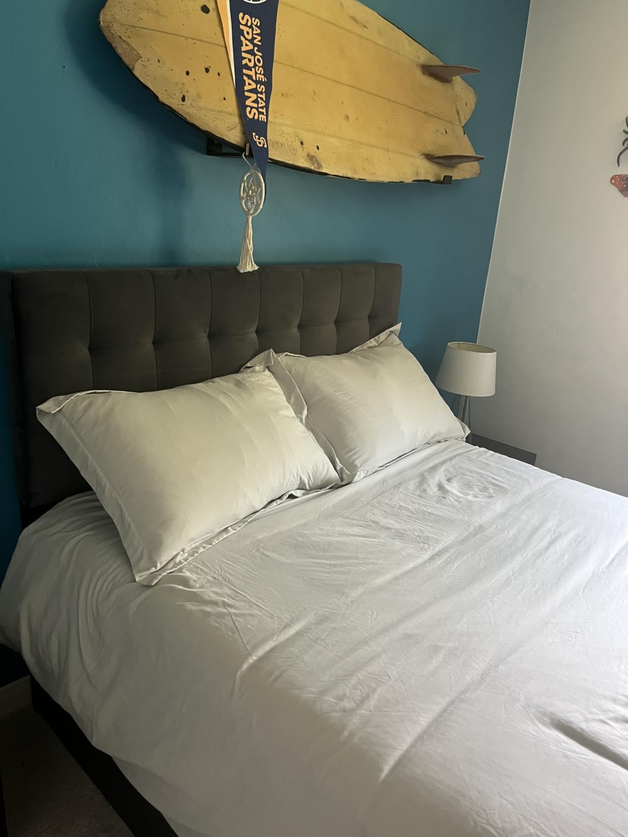Modway Lily Queen Biscuit Tufted Performance Velvet Headboard, White customer photo 2
