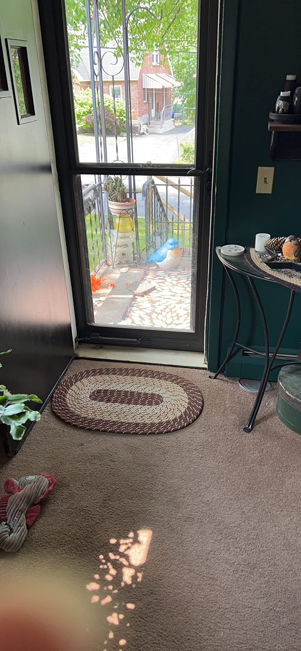 Better Trends Country Braid Collection 3 Piece Set Durable & Stain Resistant Reversible Indoor Oval Area Rug 100% Polypropylene, Natural Blue Stripe customer photo 1