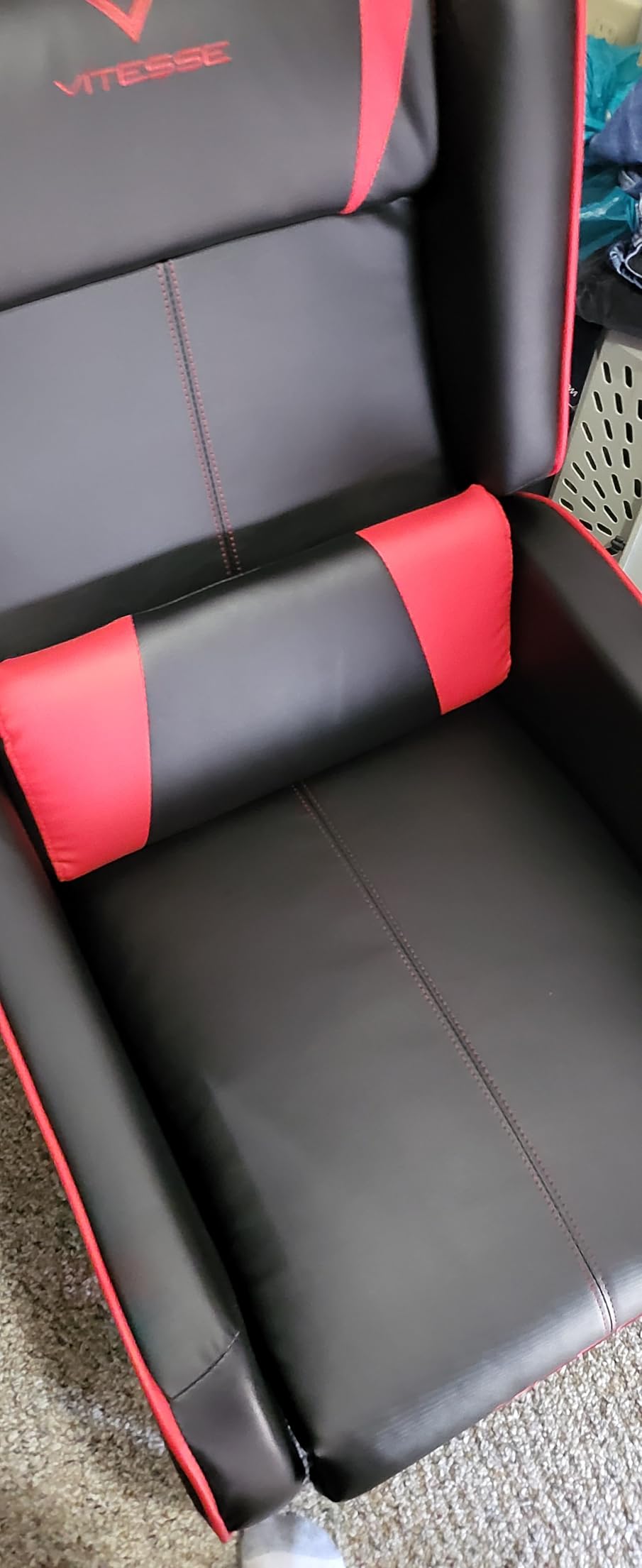 VITESSE VIT Gaming Recliner Chair Racing Style Single PU Leather Sofa Modern Living Room Recliners Ergonomic Comfortable Home Theater Seating, Blue. customer photo 2