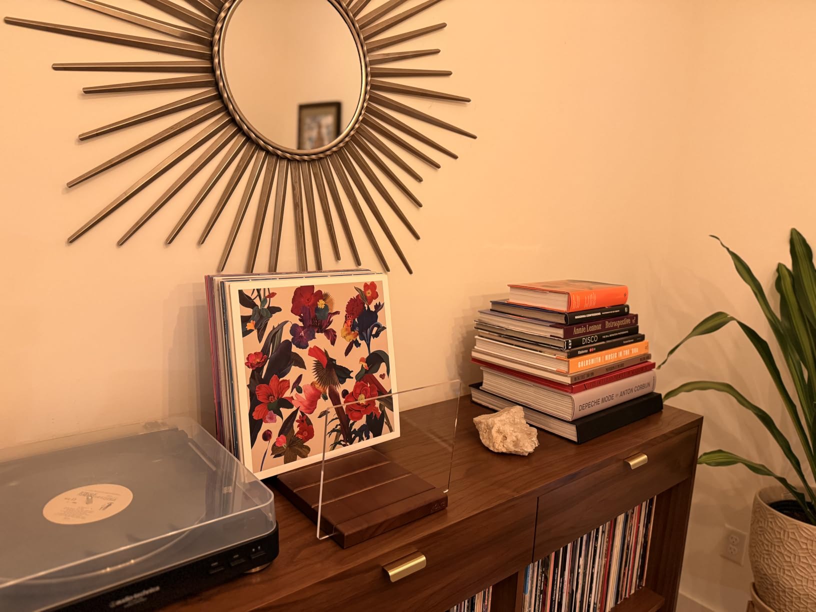 Premium Vinyl Record Storage - a Mid-Century Style Record Holder for Albums, 60-70 LP Capacity - Complements Any Record Player (Brown) customer photo 2