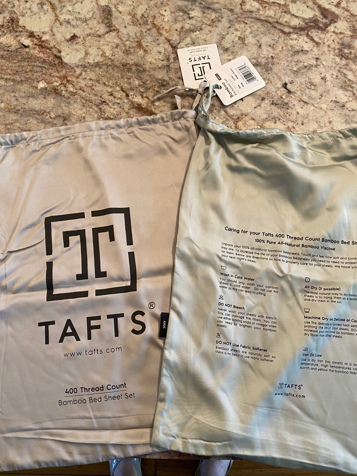 Tafts Bamboo Sheets Queen Size, 100% Pure Viscose derived from Bamboo Bed Sheet Set, Luxuriously Soft, Silky, Cooling Sheets, Double Stitched, Lifetime Promise (Cool White) customer photo 2