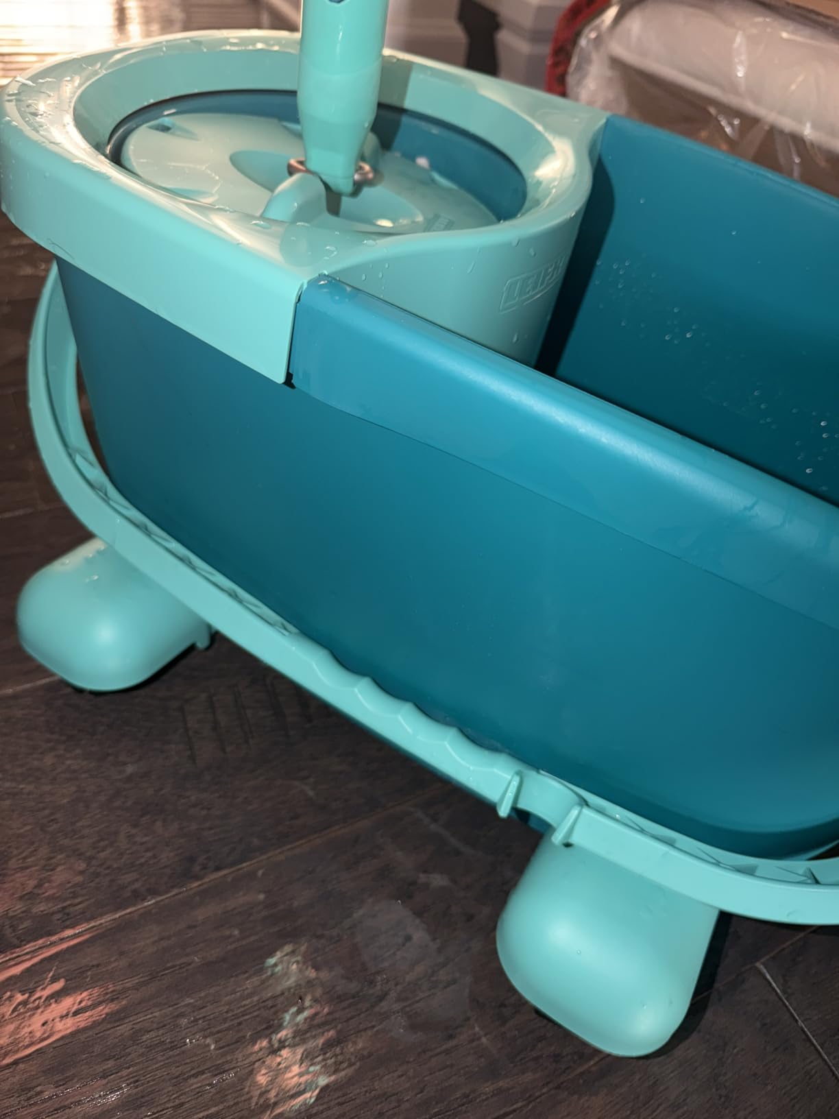 Leifheit Clean Twist Spin Mop and Bucket Set with Rollers | Telescopic Handle, 360° Joint, Spin-Dry System | Easy Glide Wheels | Blue customer photo 1
