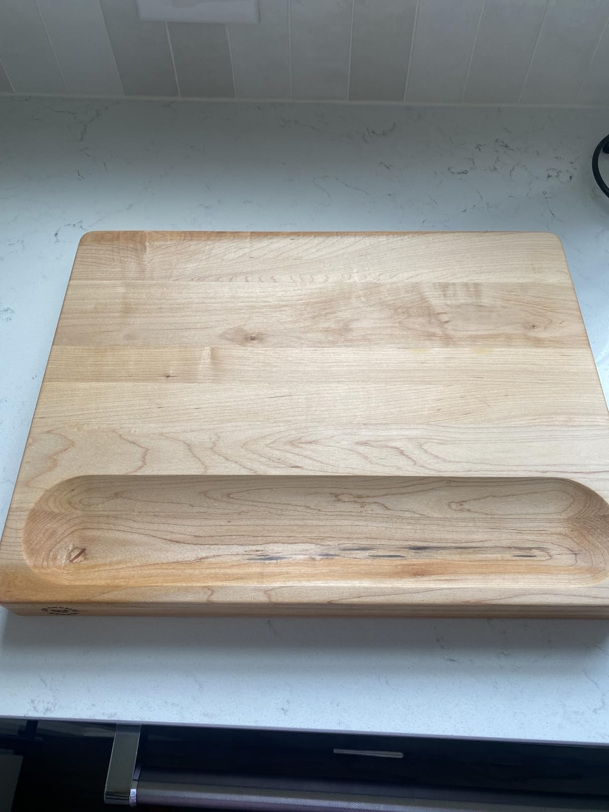 Sonder Los Angeles Winsome Hard Maple Wood Cutting Board, 17x13x1.5 in | Made in USA, Non-Toxic, Edge Grain, Juice Groove & Crackerwell for Charcuterie & Meal Prep, Built-in Handles, Gift Box, 8 lbs customer photo 2