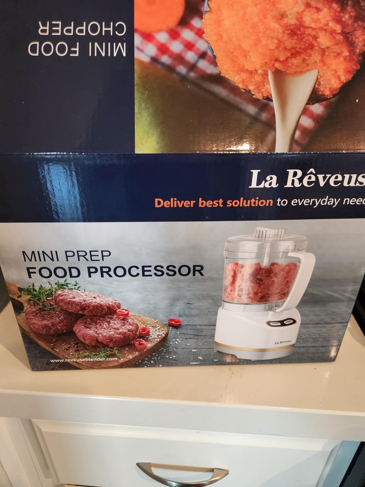 La Reveuse 2 Cup Mini Food Processor, Electric Chopper Small, White, 2 Pulse Speeds, Dishwasher Safe, 200 Watts, LARB1814W customer photo 1