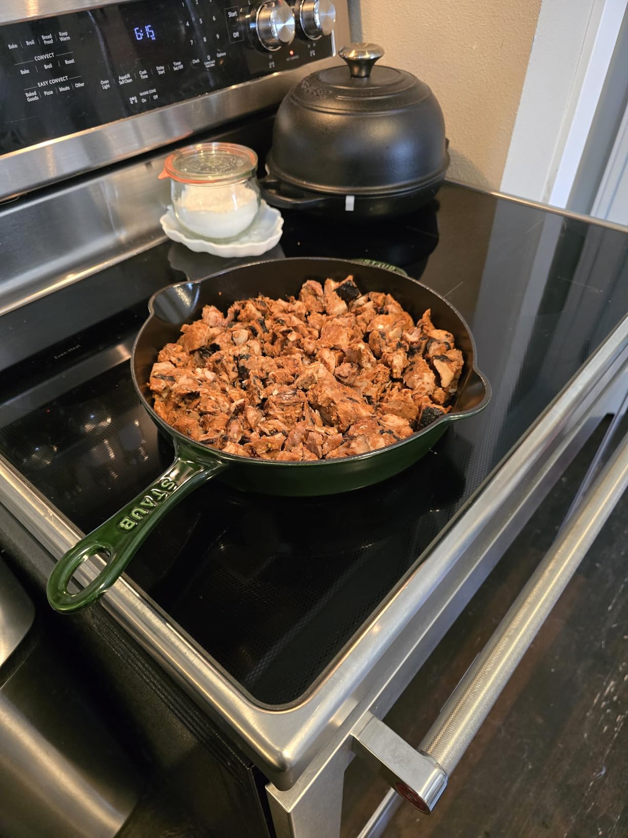 Staub Cast Iron 11-inch Traditional Skillet - Cherry | Retains Heat for a Perfect Sear. Easy Maintenance and Cleaning with Enamel Coating. Built for Generations of Use. customer photo 2