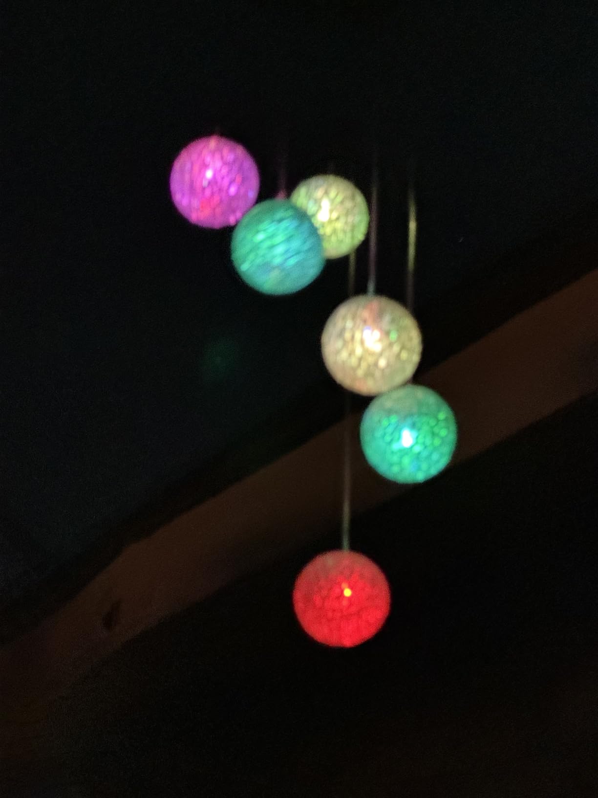 MorTime LED Solar Crystal Ball Wind Chime, 25