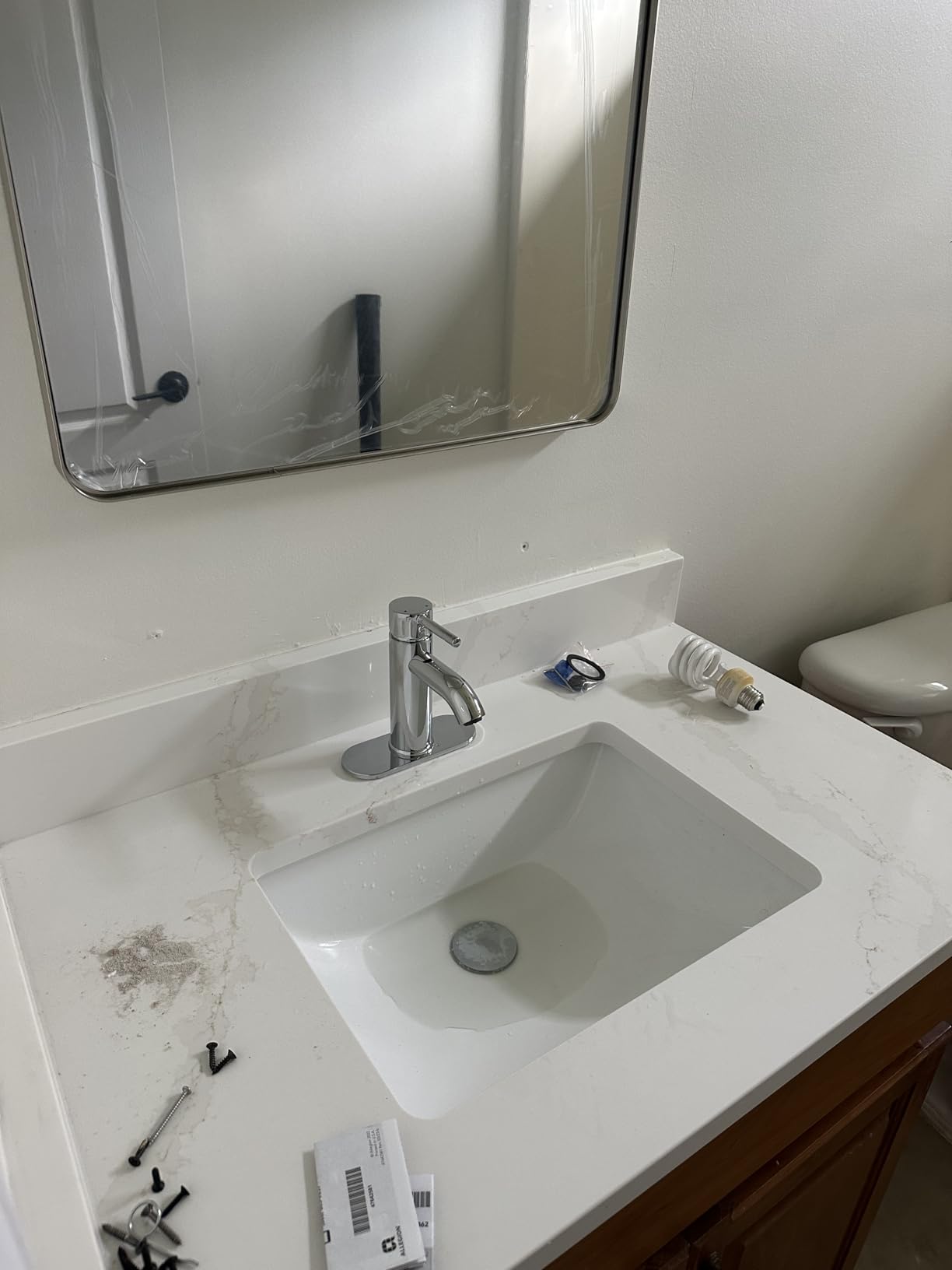 Bathroom Faucet Brushed Nickel Modern Single Hole Bathroom Sink Faucet with Single Handle Suitable for 1 or 3 Holes, Supply Deck Plate and Hose customer photo 1