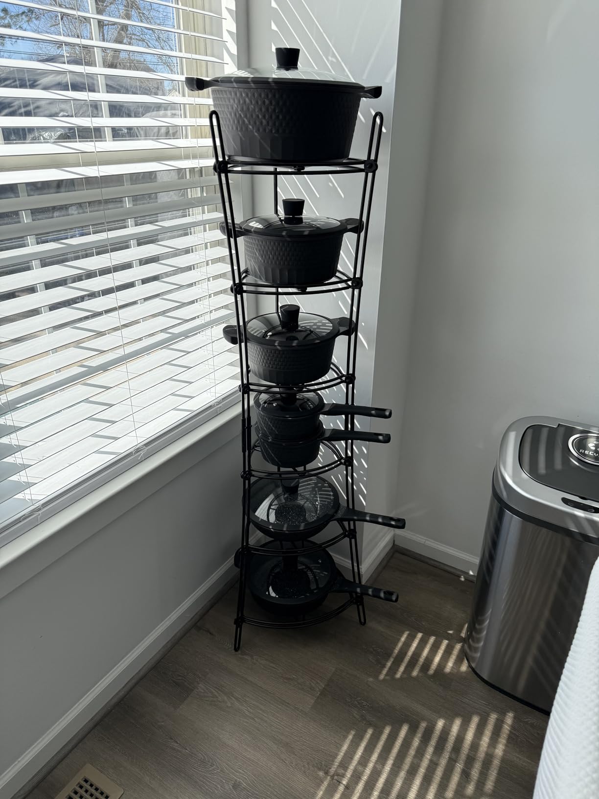 Lodge Cookware Storage Tower - 6-Tier - Multi-Tier Storage Rack for Cookware & Accessories - Space-Saving Organizer for Cast Iron, Lids & Kitchen Essentials - Matte Black customer photo 2