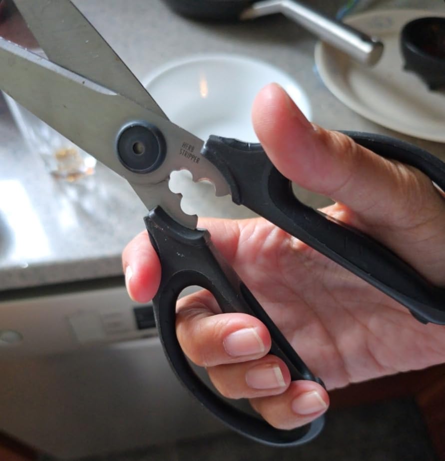 iBayam Kitchen Scissors Shears All Purpose Heavy Duty, Protective Sheath | 2-Pack, Ultra-Sharp Stainless Blades, Soft Comfort-Grip, Dishwasher Safe, Cutting Food Cooking Meat Poultry Kitchen Utensils customer photo 1