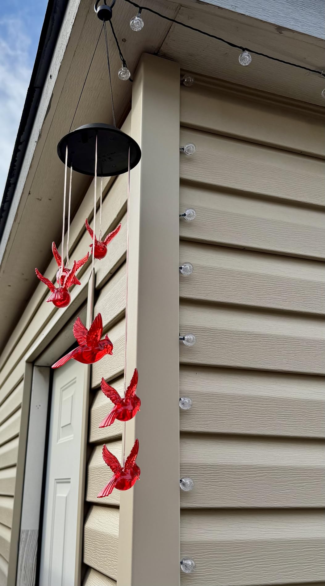 Cardinal Solar Wind Chimes for Outside, Christmas Cardinal Gifts for Women | Red Bird Hanging Solar Lights Outdoor Wind Chime for Garden Patio Yard Decor, Unique Birthday Gifts for Mom Grandma Sister customer photo 2