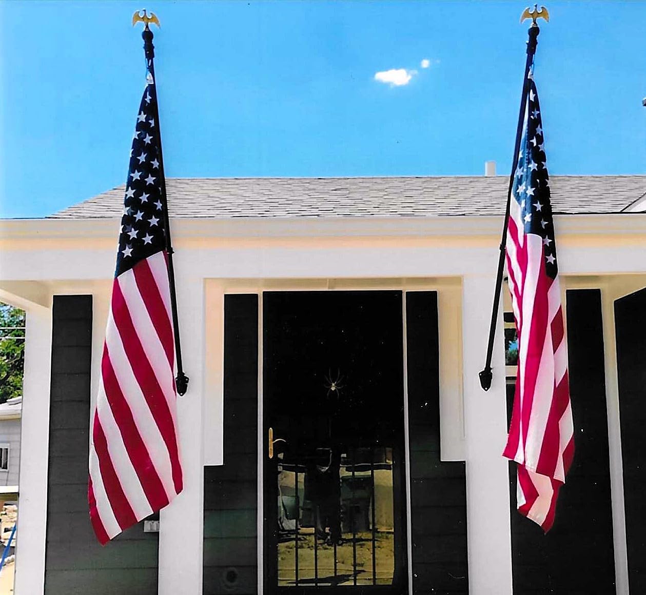 ZMTECH Flag Pole - Upgraded Bracket, 6 FT Stainless Steel Flag Poles for Outside House, Residential or Commerical, Tangle Free Flag Pole Kit for American Flag (Without Flag, Silver) customer photo 1