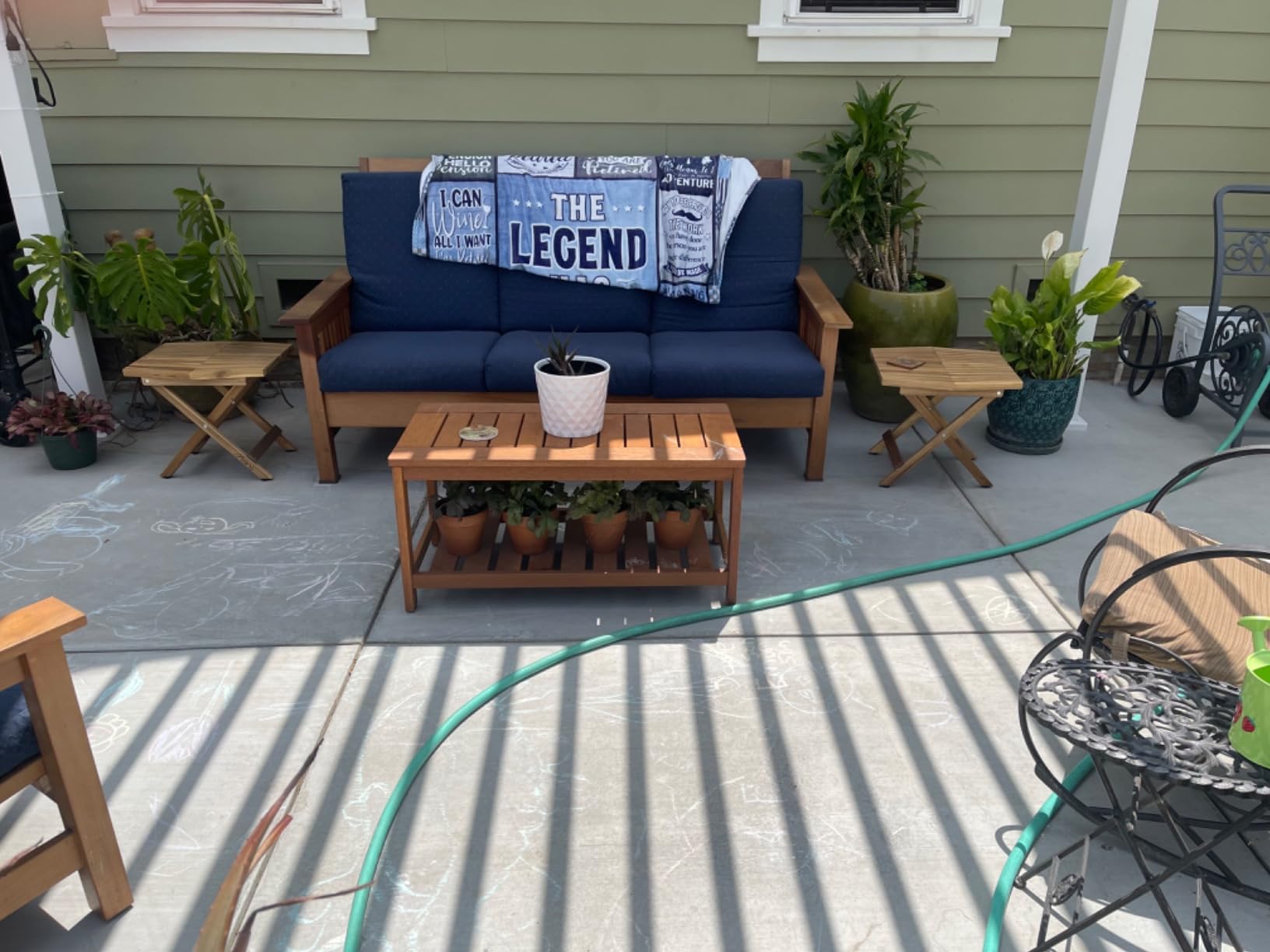 Sunnydaze Meranti Wood Patio Coffee Table with Storage, 35