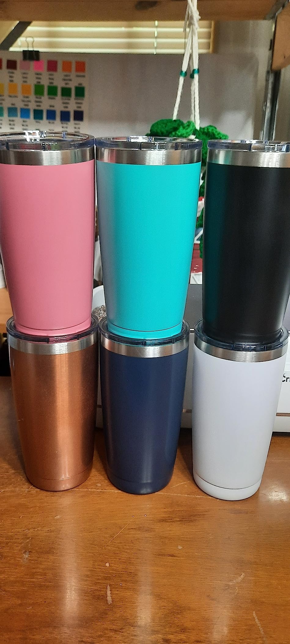 8 Pack 20oz Tumbler Vacuum Insulated Travel Mug with Lids, Stainless Steel Double Wall Bulk Cup for Home, Office, Outdoor Suitable for Vehicle Cup Holders(Assorted Colors) customer photo 1
