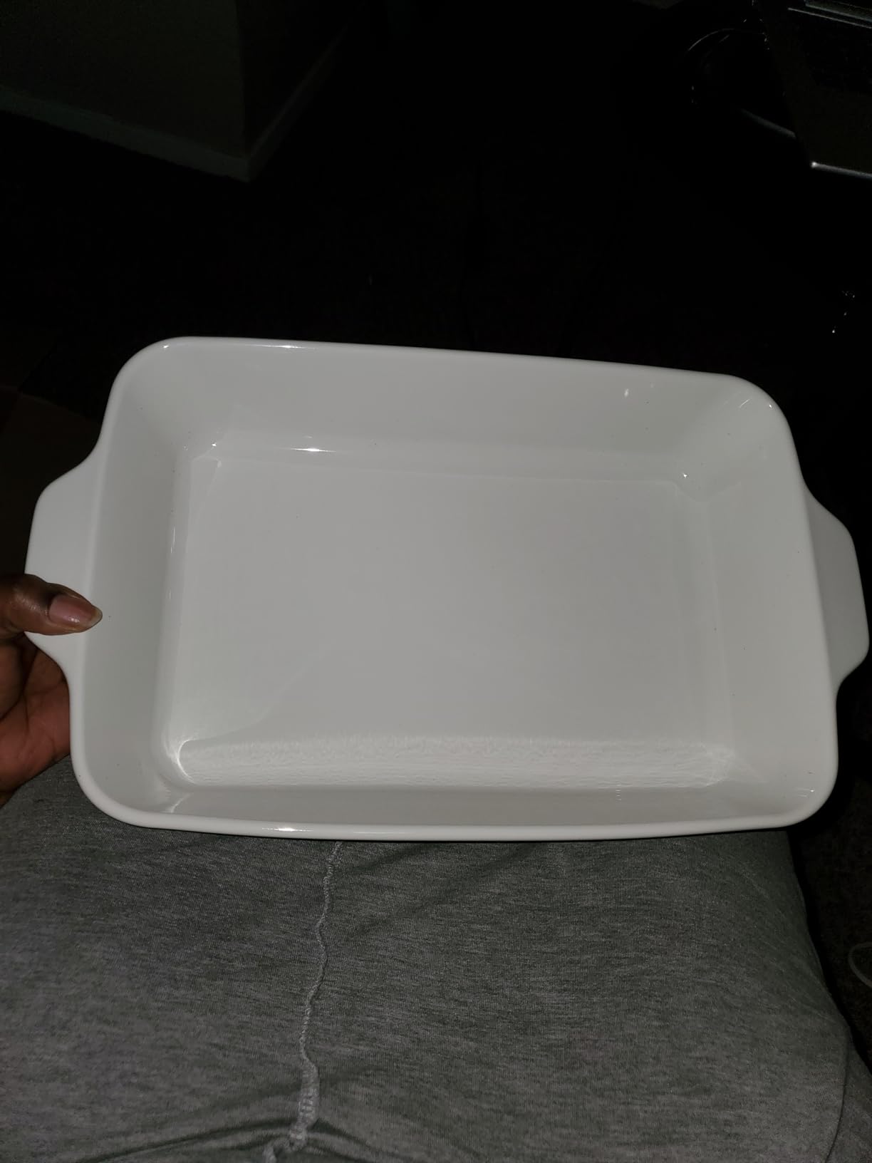 DOWAN Casserole Dish, 9x13 Ceramic Baking Dish, Large Lasagna Pan Deep for Oven, 4.2 Quarts Baking Pan with Handles, Oven Safe and Durable Bakeware for Lasagna, Home Decor, Wedding Gift, Soft White customer photo 2