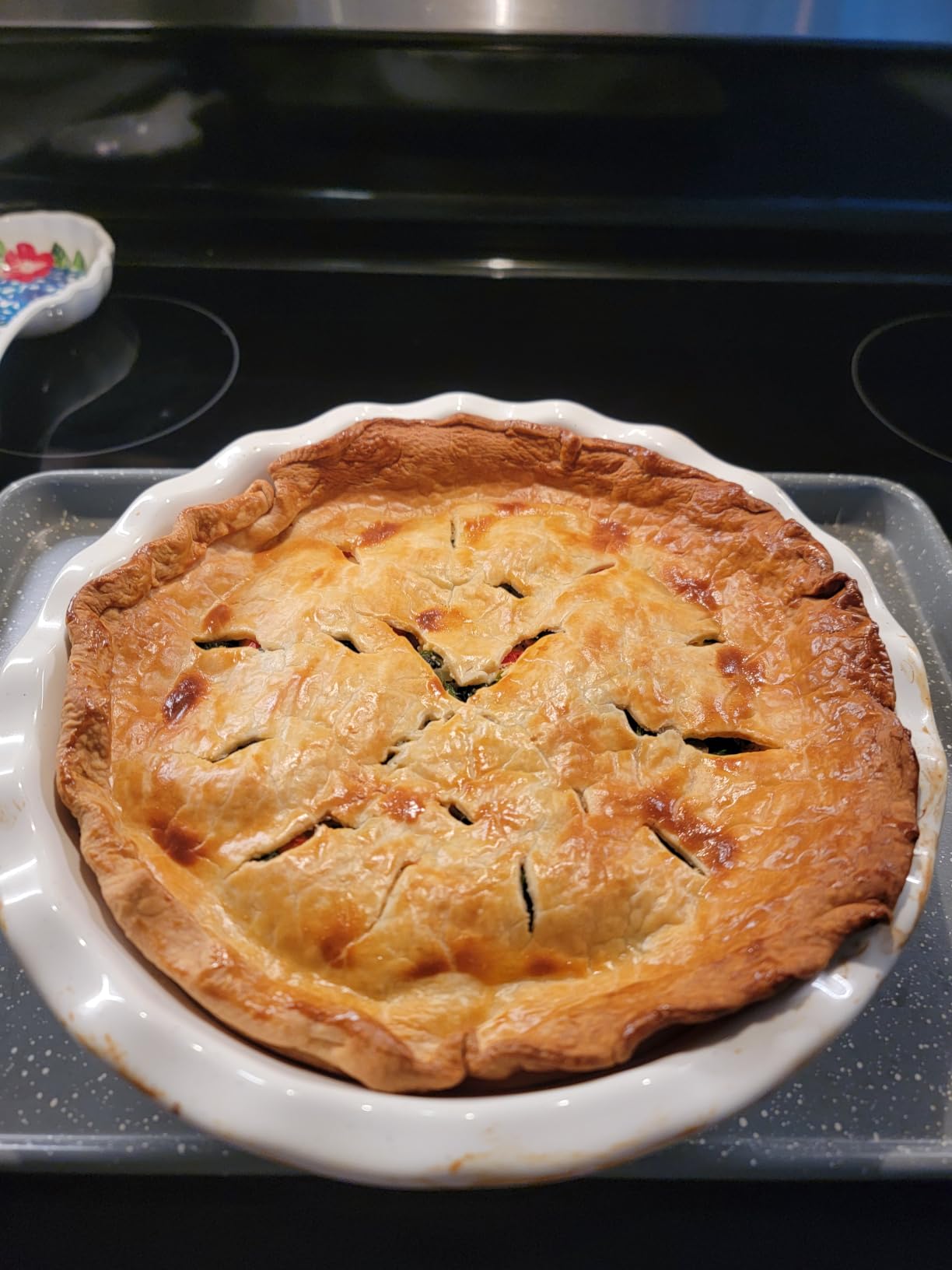 MORA Ceramic Pie Pan for Baking - 9 inch - Deep and Fluted Pie Dish for Old Fashion Apple Pie, Quiche, Pot Pies, Tart, etc - Modern Farmhouse Style Porcelain Ceramic Pie Plate - Vanilla White customer photo 1