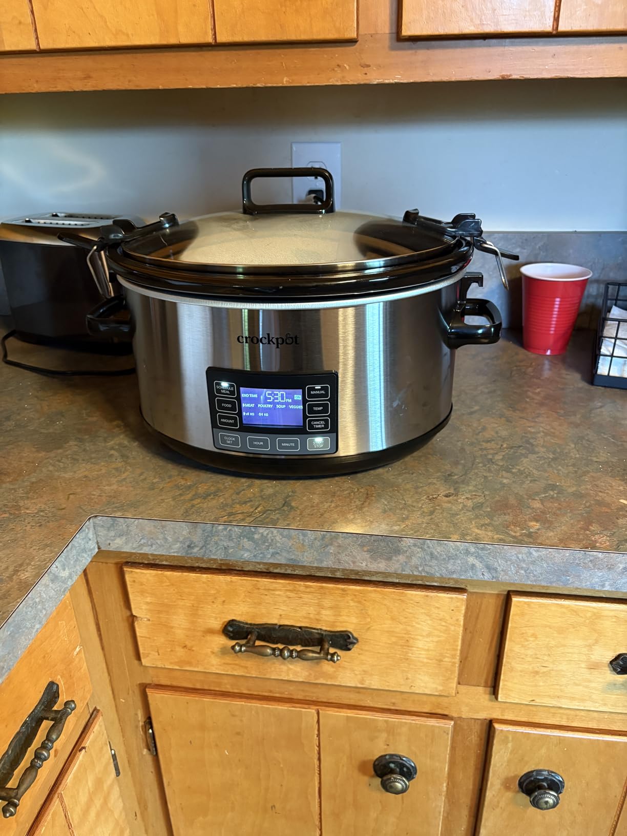 Crock-Pot 7-Quart Slow Cooker, Portable Programmable with Timer, Locking Lid, Stainless Steel customer photo 1