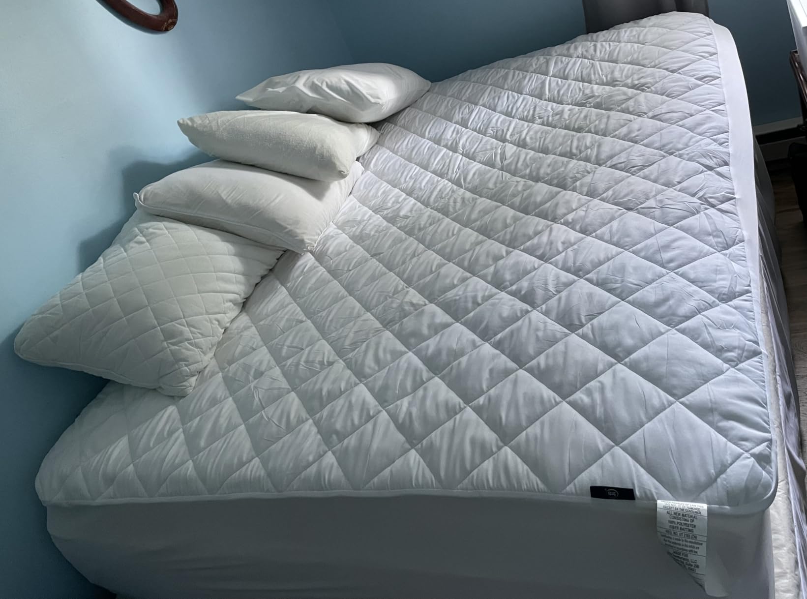SERTA Power Clean Triple Action Quilted Soft Waterproof Mattress Pad Protector, Moisture Wicking Protection with 15