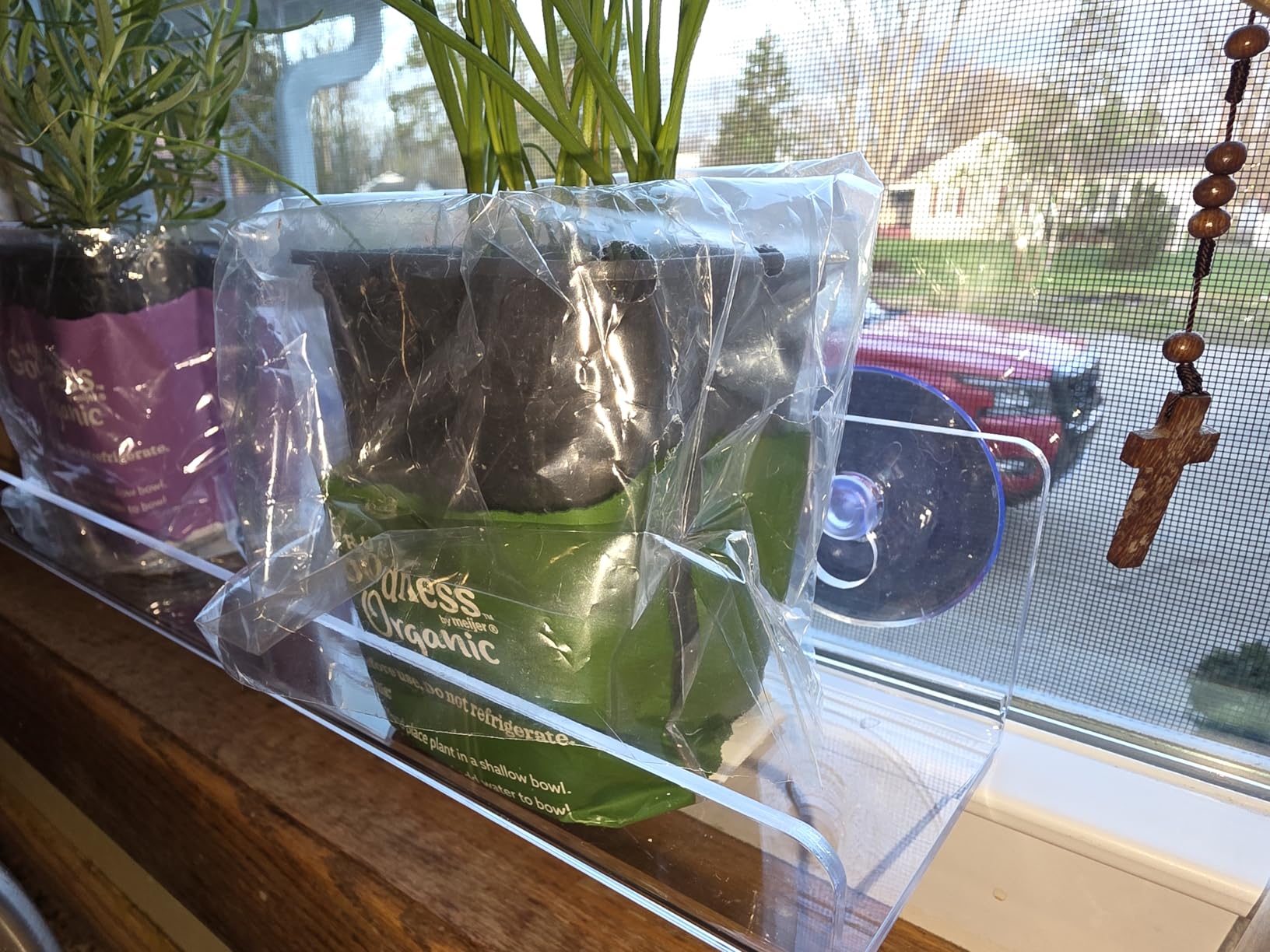 2 Pack 12 Inch Acrylic Window Boxes Plant Shelves, with Suction Cup Window Sill Extender, for Indoor/Outdoor Succulents, Micro Greens, Seed Starter Pots, Herb Planters customer photo 2