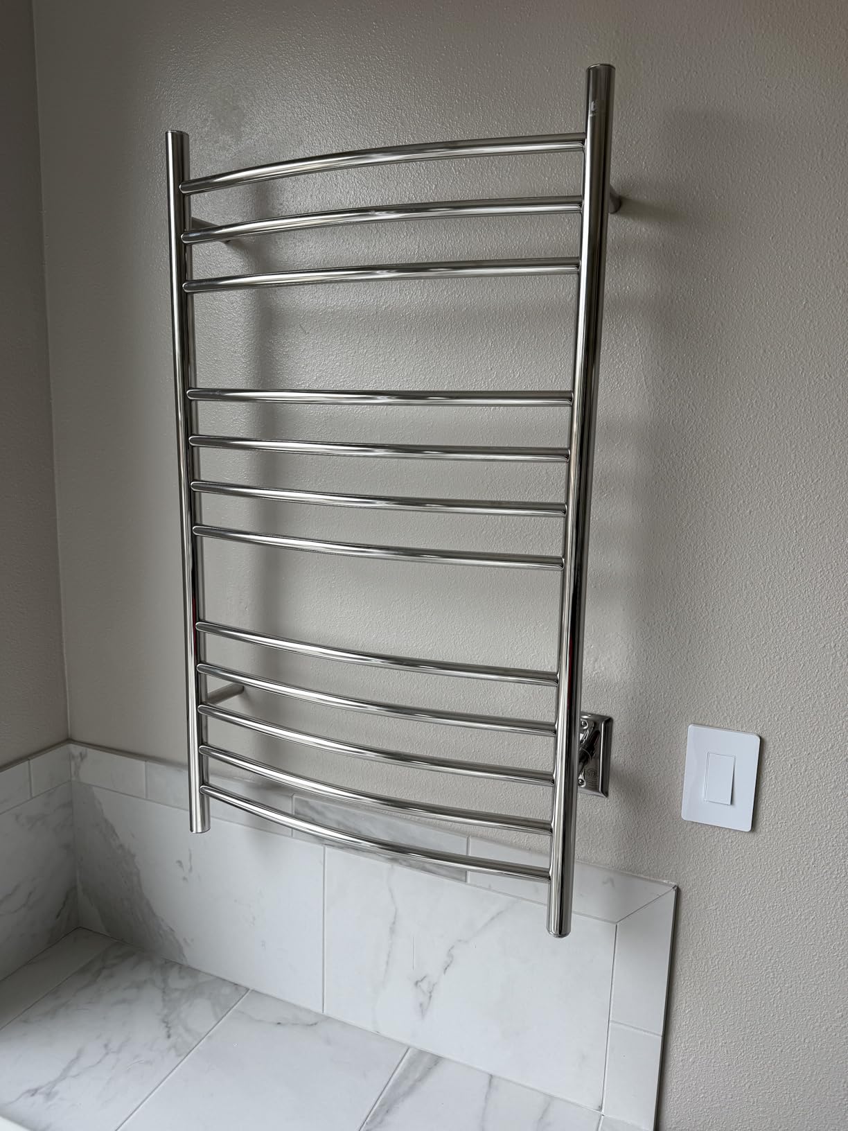 Towel Warmer, Heated Towel Rack, Plug-in/Hardwired Venetian Bronze | 304 Stainless Steel Large 12-Bar Towel Warmer With Plug-In Or Hardwired Installation And Venetian Bronze Finish customer photo 2