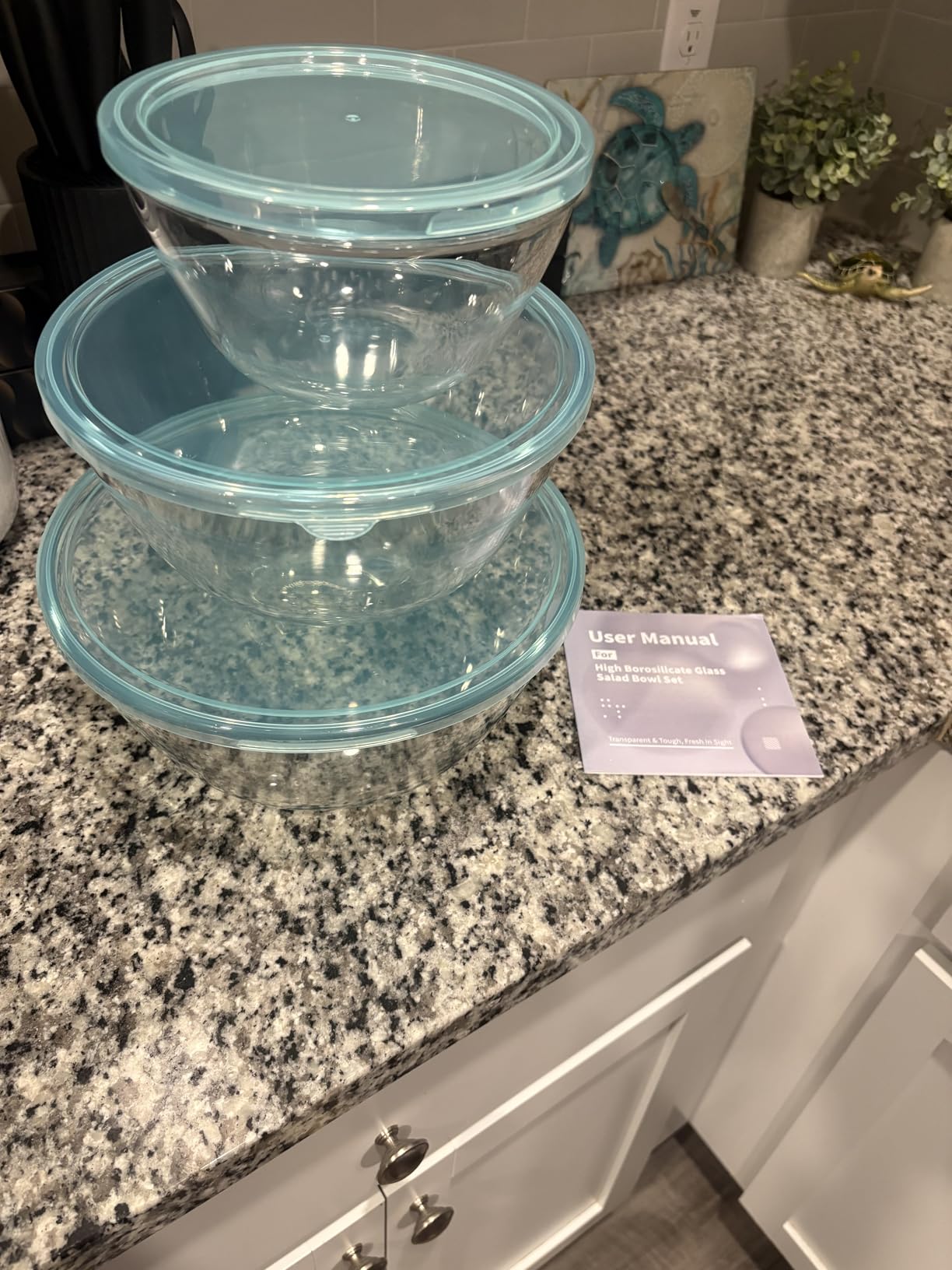 WhiteRhino Glass Mixing Bowls with Lids Set (4.5QT, 2.7QT, 1.1QT) customer photo 2