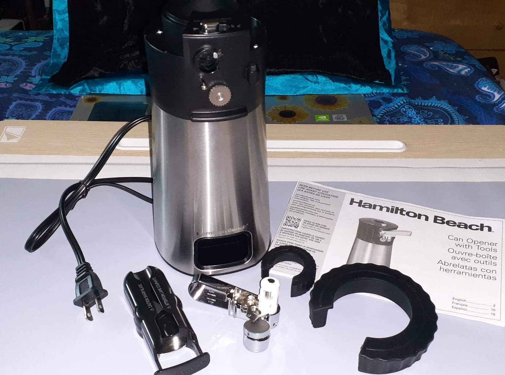 Hamilton Beach OpenStation Electric Can Opener With Automatic Shutoff | SureCut Technology Easily Aligns Cans | OpenMate Multi-Tool Jar & Bottle Opener | Cord Storage | Stainless Steel | 76382FJ customer photo 2