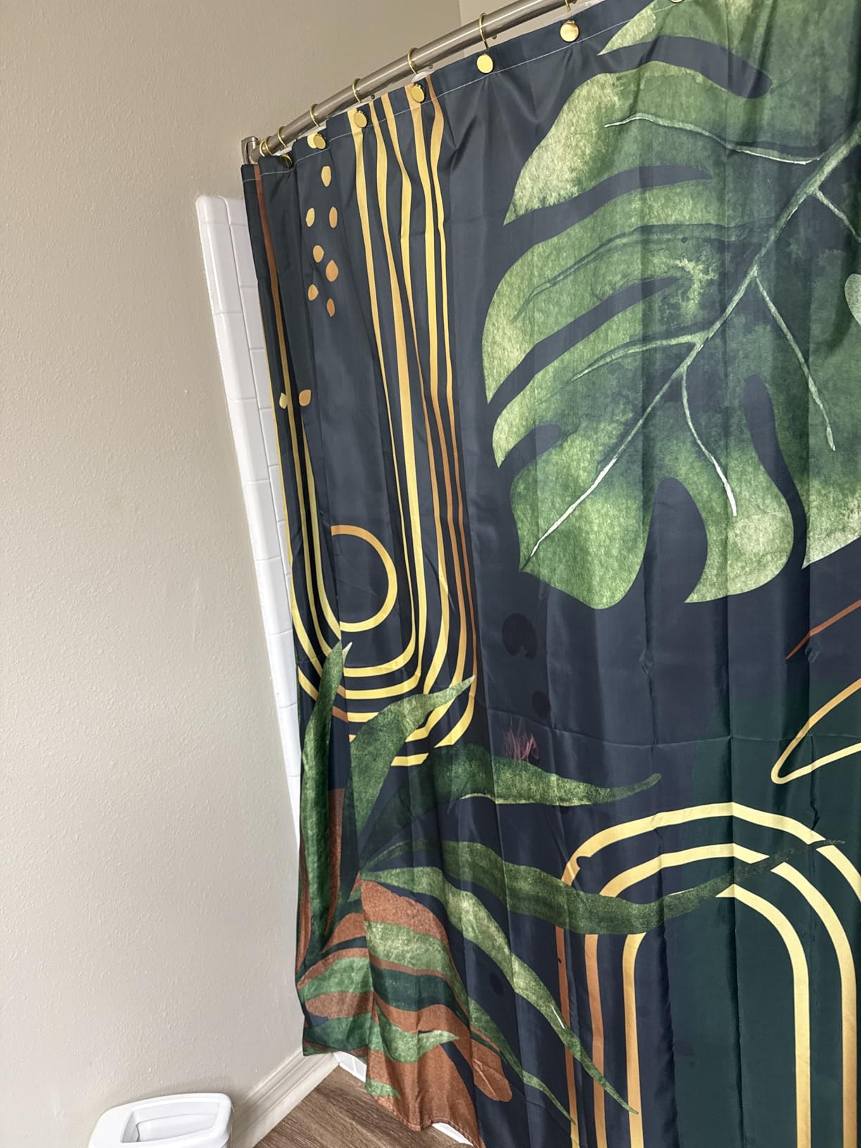 Glawry Boho Shower Curtain Sage Green Mid Century Bathroom Curtain Set | Abstract Simlpe Minimalist Aesthetic Modern Bathroom Decor Waterproof Fabric with 12 Hooks customer photo 1