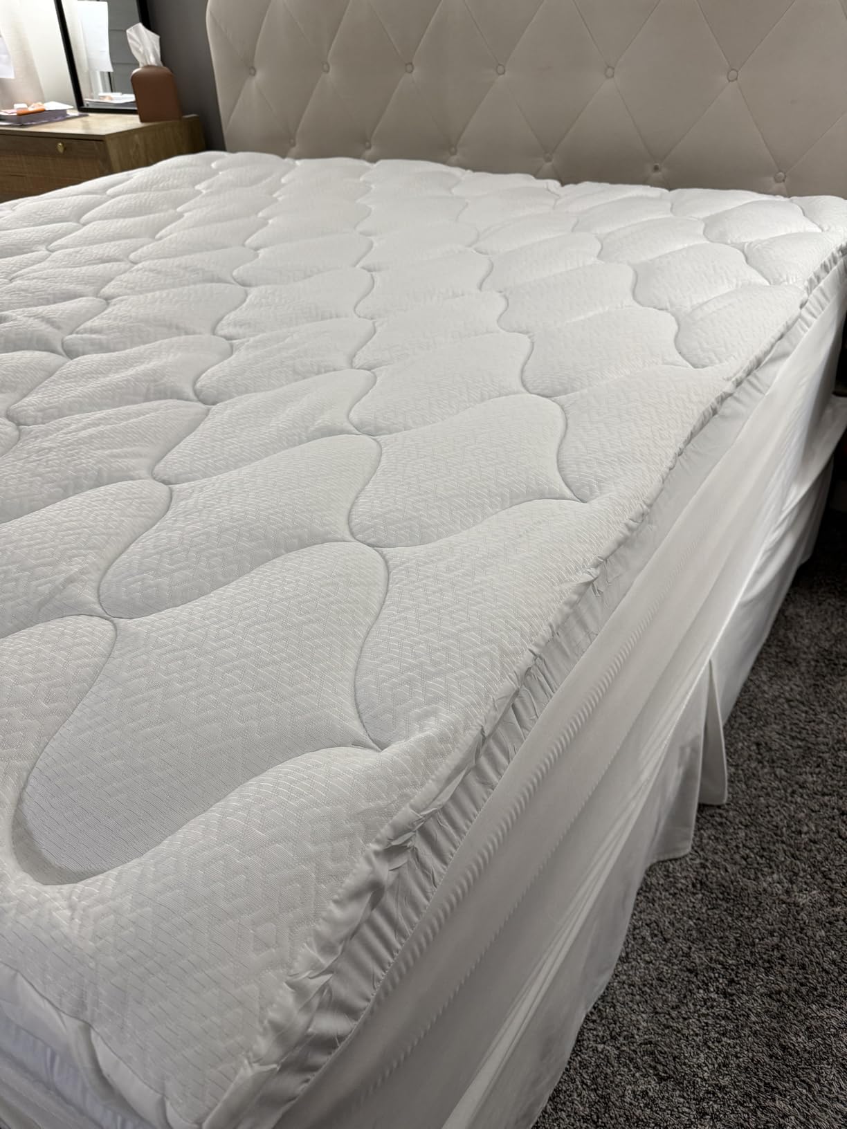 Sleep Innovations Cooling Comfort Gel Memory Foam Dual Layer Mattress Topper, 4 Inch, King Size, Pillow Top Cover customer photo 2