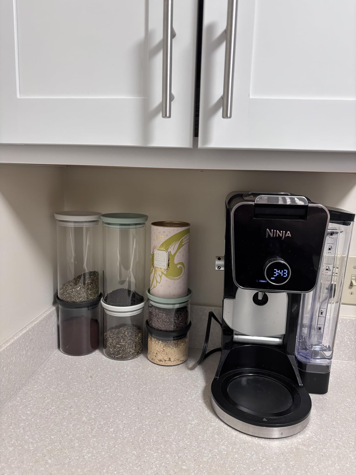 Brabantia 3pc Stackable Glass Food Jars (Mixed Colors) 0.08 + 0.16 + 0.3 Gal Heat-Safe, Dishwasher-Safe, Air-Tight Pantry Organizers customer photo 1
