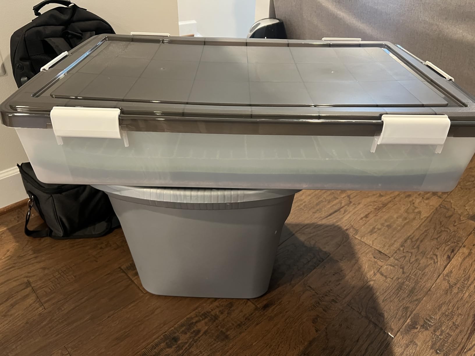 IRIS USA 3-Pack, 33 Qt. Under Bed Storage Bin with Lids, Clear | Store seasonal clothing, shoes, blankets, linens customer photo 2