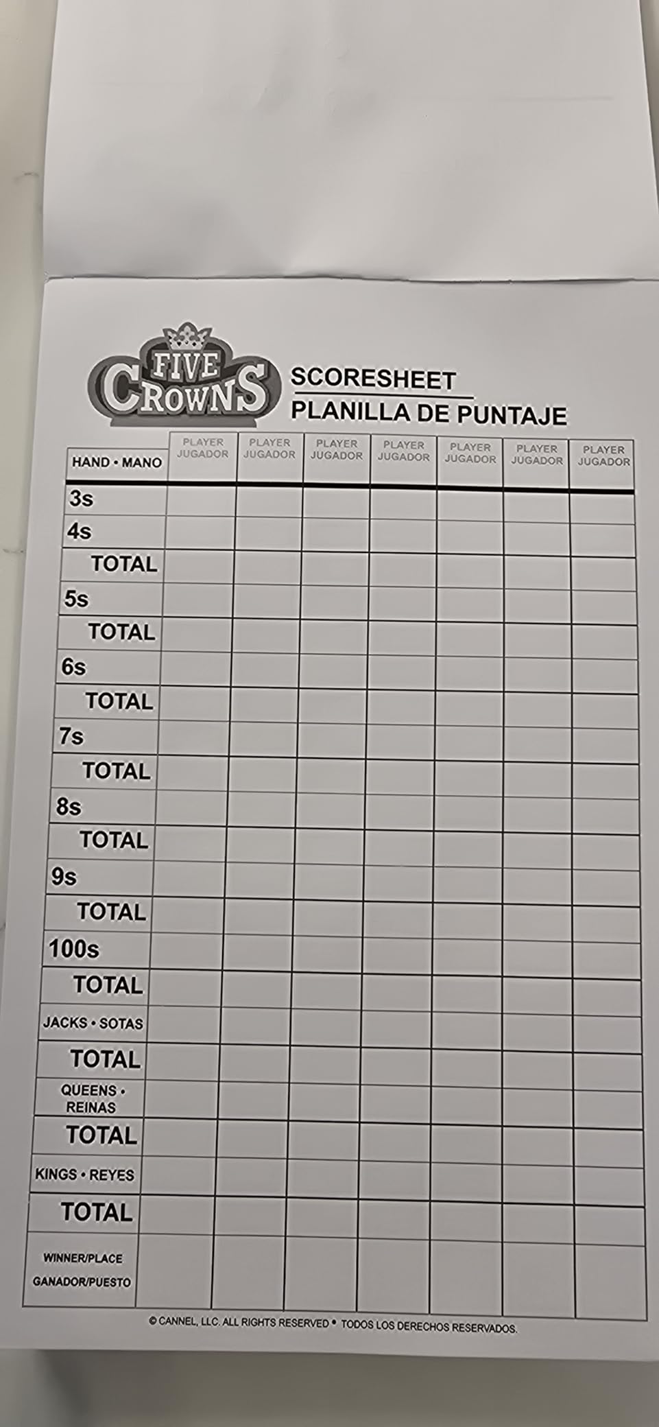 Five Crowns Scorepad - 130 Page Replacement Score Sheet, Card Game Score Card, Tracks 7 Players at Once customer photo 1