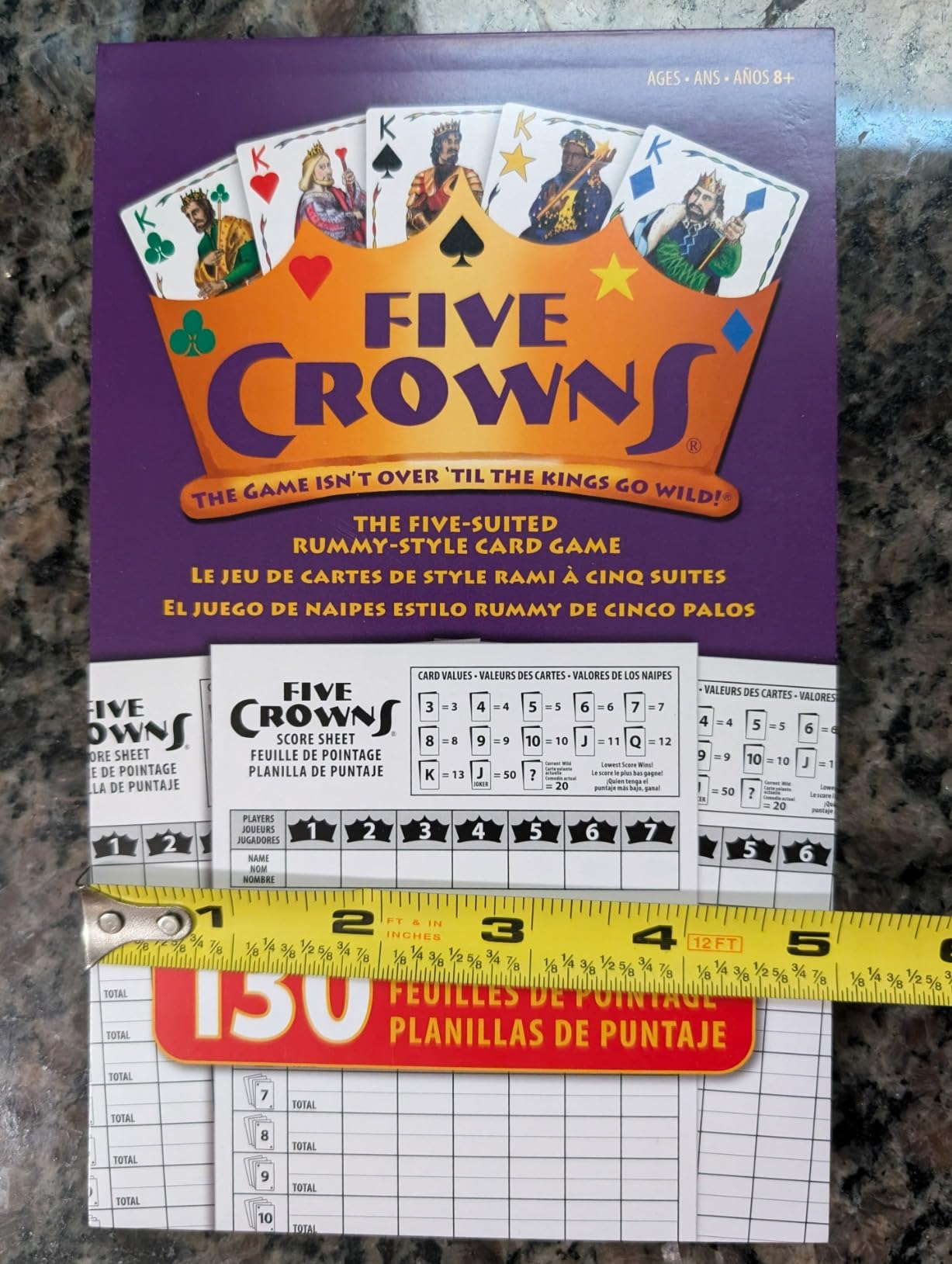 Five Crowns Scorepad - 130 Page Replacement Score Sheet, Card Game Score Card, Tracks 7 Players at Once customer photo 2