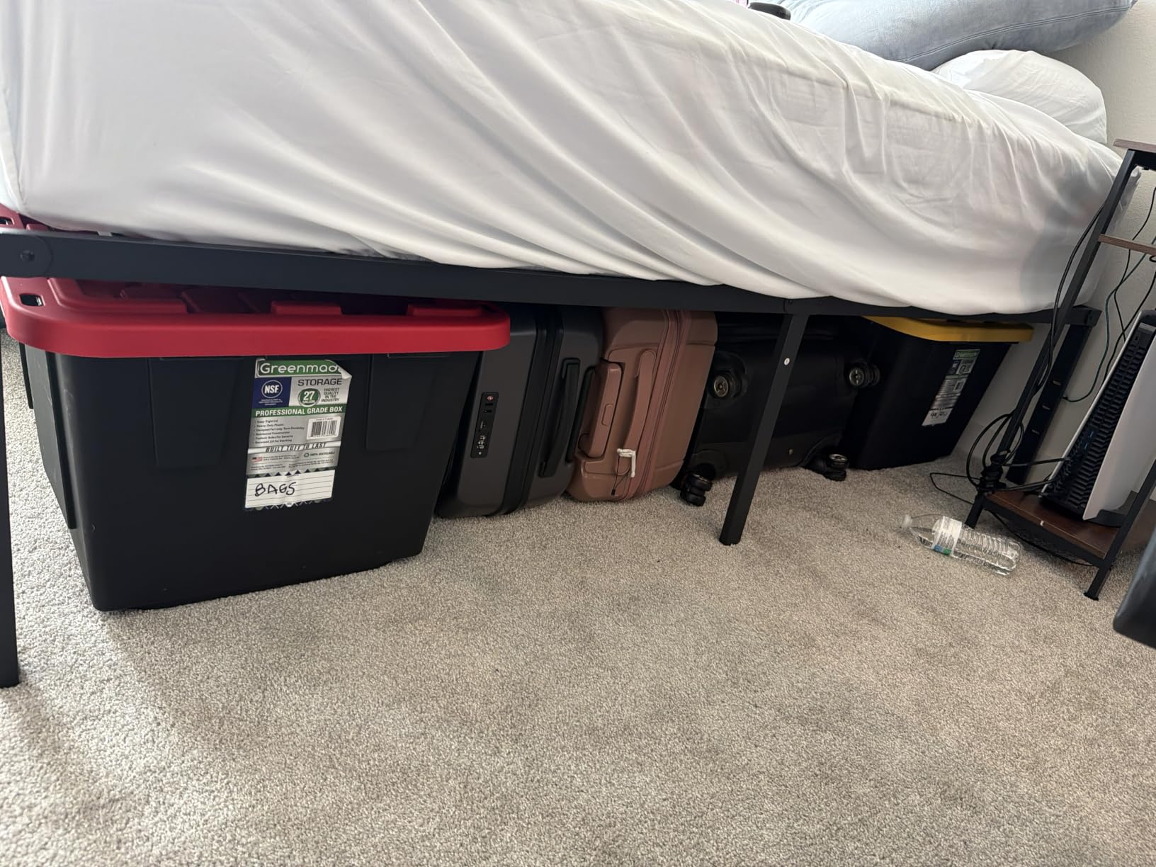 Hafenpo 14 Inch Queen Bed Frame - Sturdy Metal Platform Queen Size, No Box Spring Needed, Heavy Duty, Easy Assembly, Strong Bearing Capacity, Under Bed Storage, Black customer photo 2