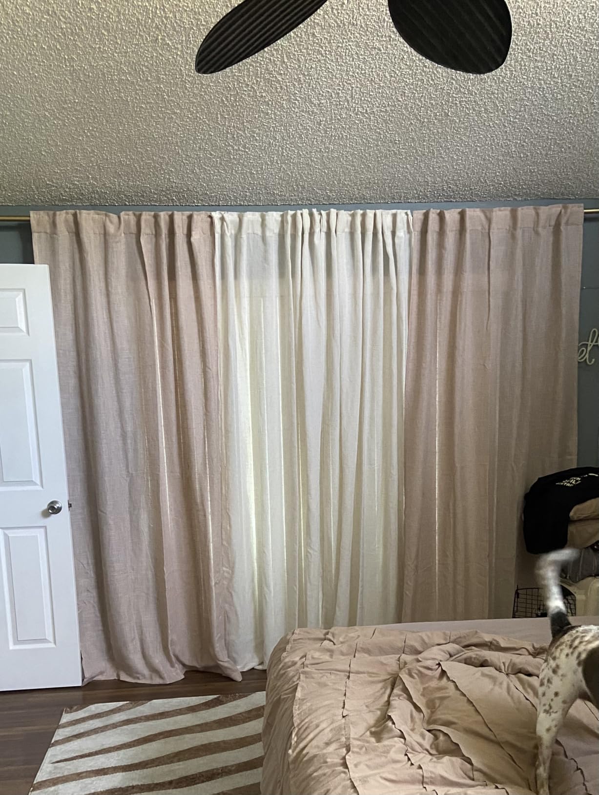 MIULEE Natural White Linen Curtains 52x84 Inch Long for Bedroom Living Room | Soft Thick Linen Textured Window Drapes, Semi Sheer Light Filtering, Rod Pocket Back Tab, Neutral Farmhouse Cream Ivory 2 Panels customer photo 2