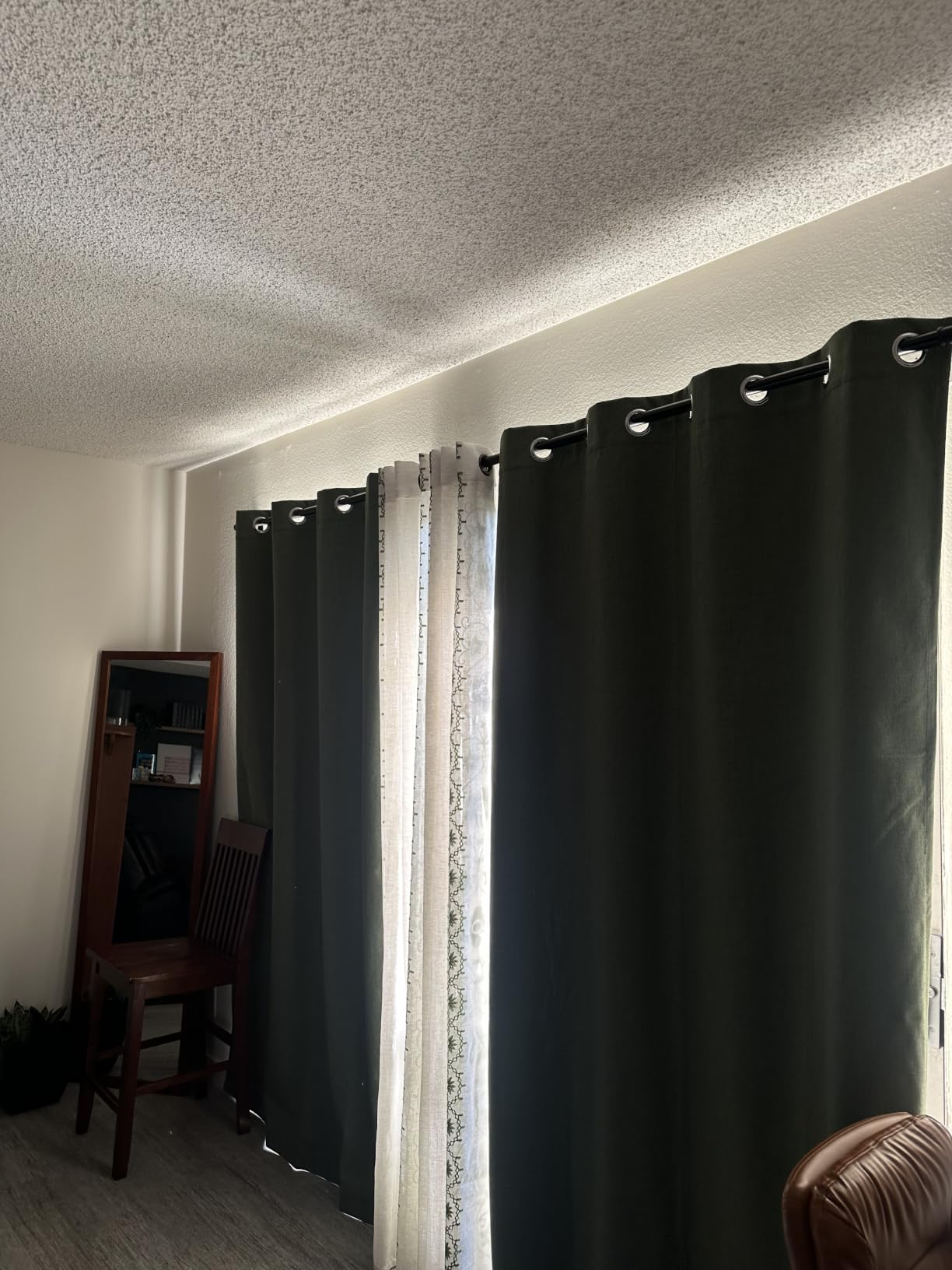MIULEE 100% Blackout Linen Curtains for Bedroom 52x84 Inches Cream | Room Darkening, Light Blocking, Thermal Insulated, Grommet Top, Linen Textured, Window Curtains for Living Room, 2 Panels customer photo 1