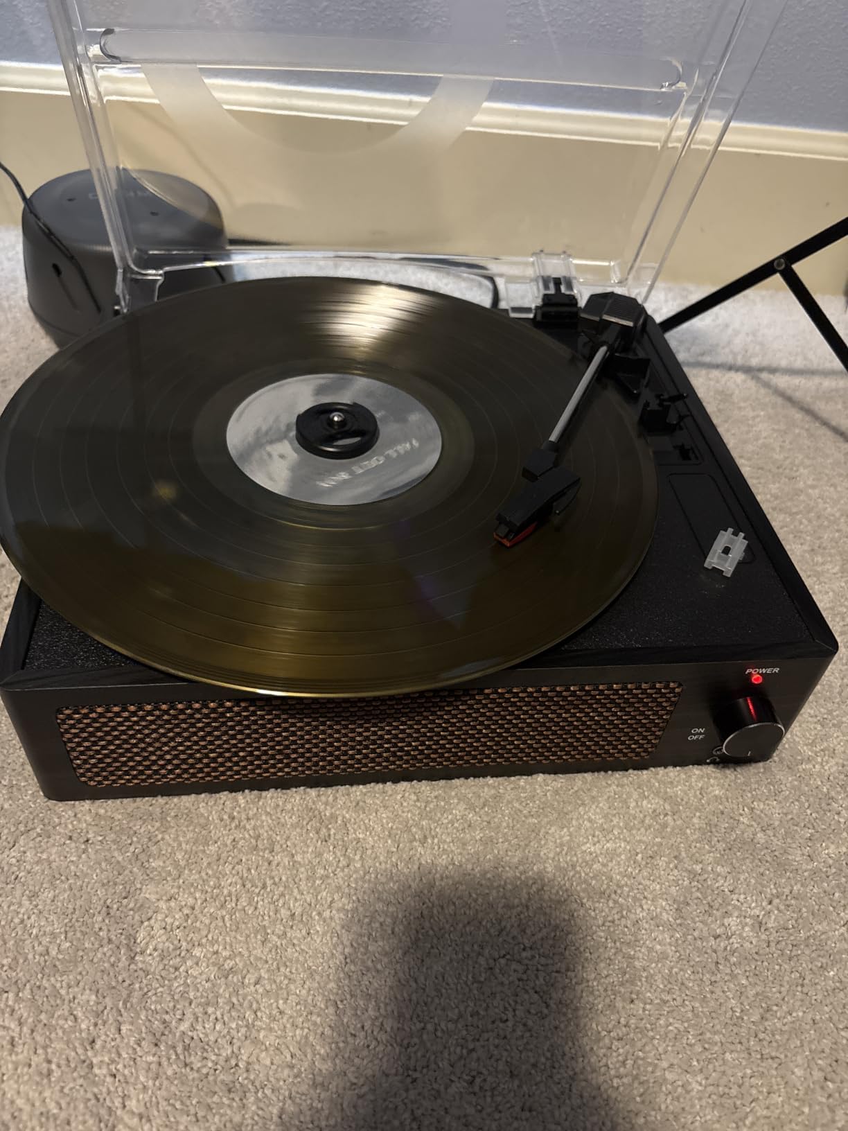 Vinyl Record Player with Speakers Vintage Turntable Belt-Driven Turn Table Support 3-Speed customer photo 2