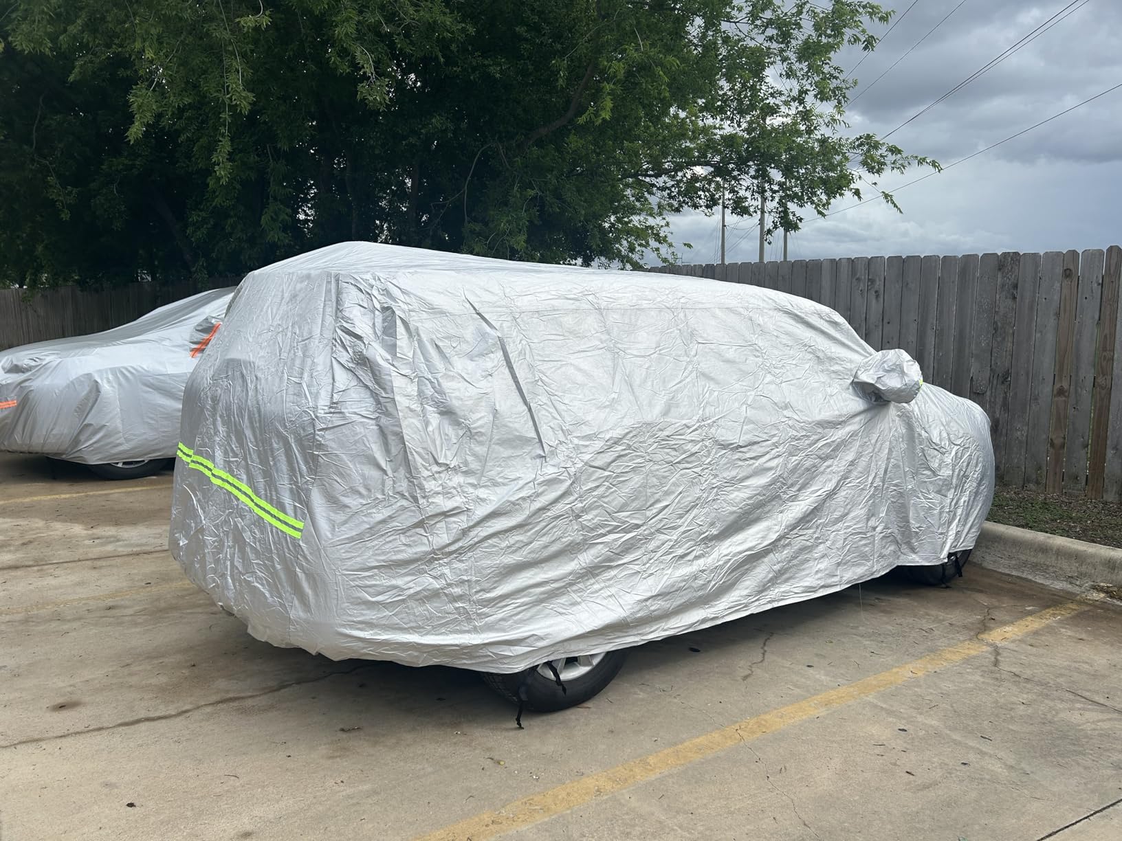 Full Car Cover Universal 6 Layers Outdoor Thicked All Weather Cover, Sunshield, Waterproof, Snow Proof, UV Proof, Scratch Proof, Bird Droppings, 6 Reflective Strips, Fits SUVs up 214