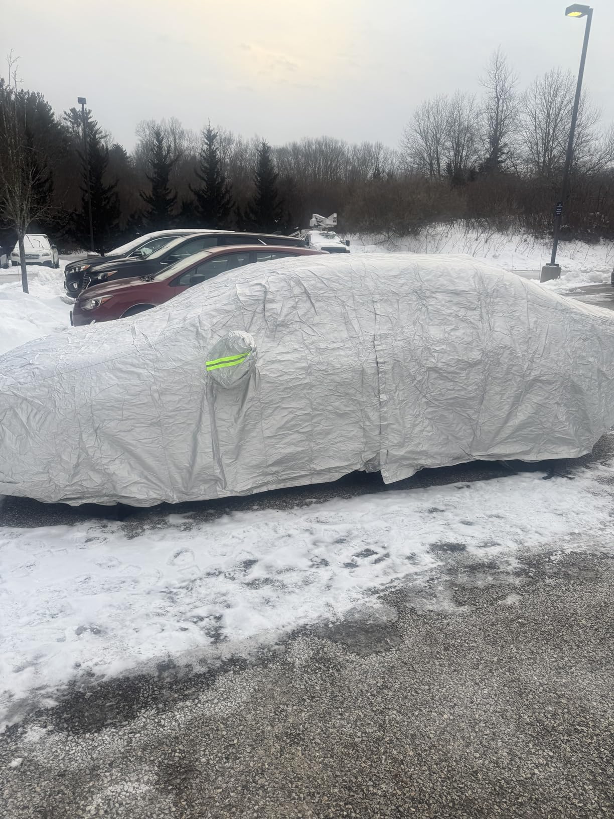 Full Car Cover Universal 6 Layers Outdoor Thicked All Weather Cover, Sunshield, Waterproof, Snow Proof, UV Proof, Scratch Proof, Bird Droppings, 6 Reflective Strips, Fits SUVs up 214