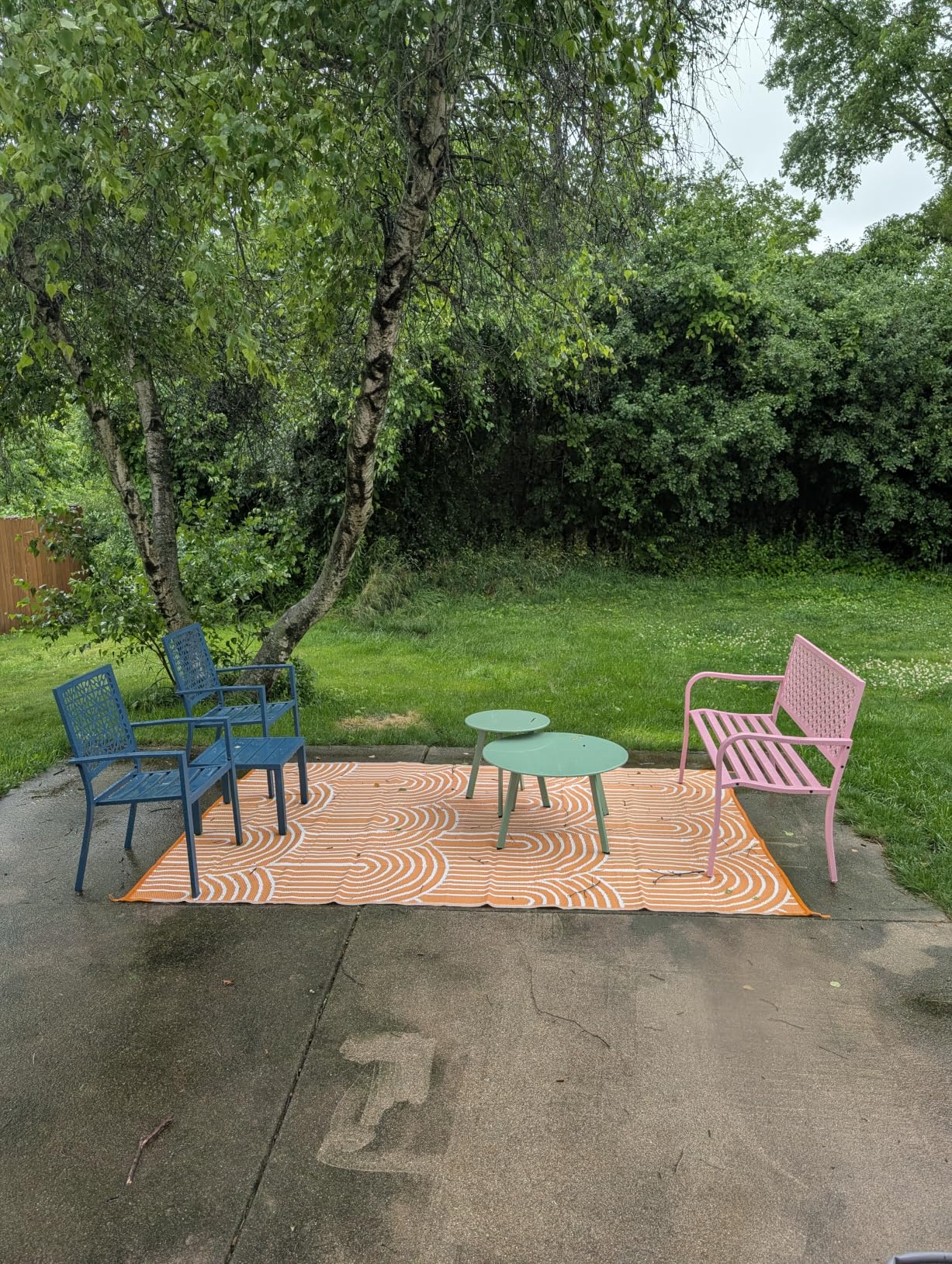 Best Choice Products Outdoor Bench 2-Person Metal Steel Benches Furniture for Garden, Patio, Porch, Entryway w/Geometric Backrest, 790lb Capacity - Rose Red customer photo 1