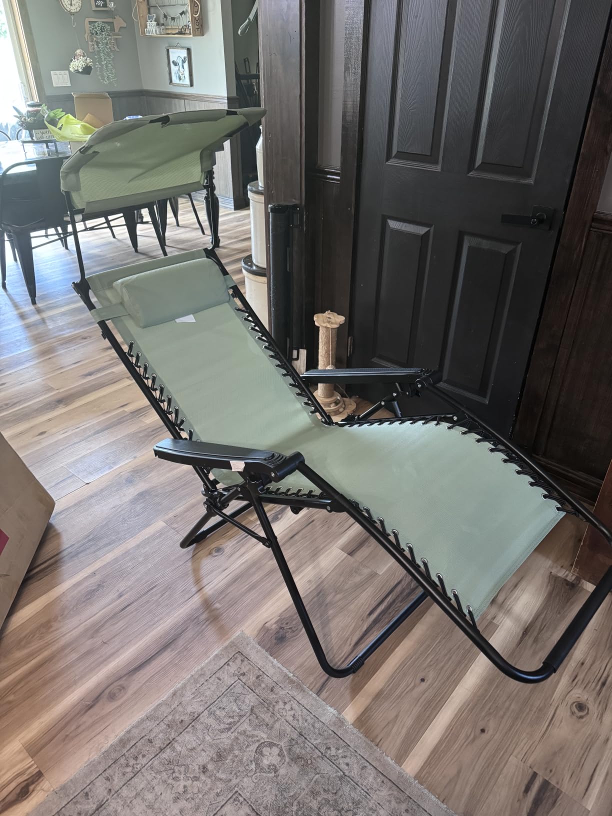 Best Choice Products Folding Zero Gravity Outdoor Recliner Patio Lounge Chair w/Adjustable Canopy Shade, Headrest, Side Accessory Tray, Textilene Mesh - Burnt Orange customer photo 2